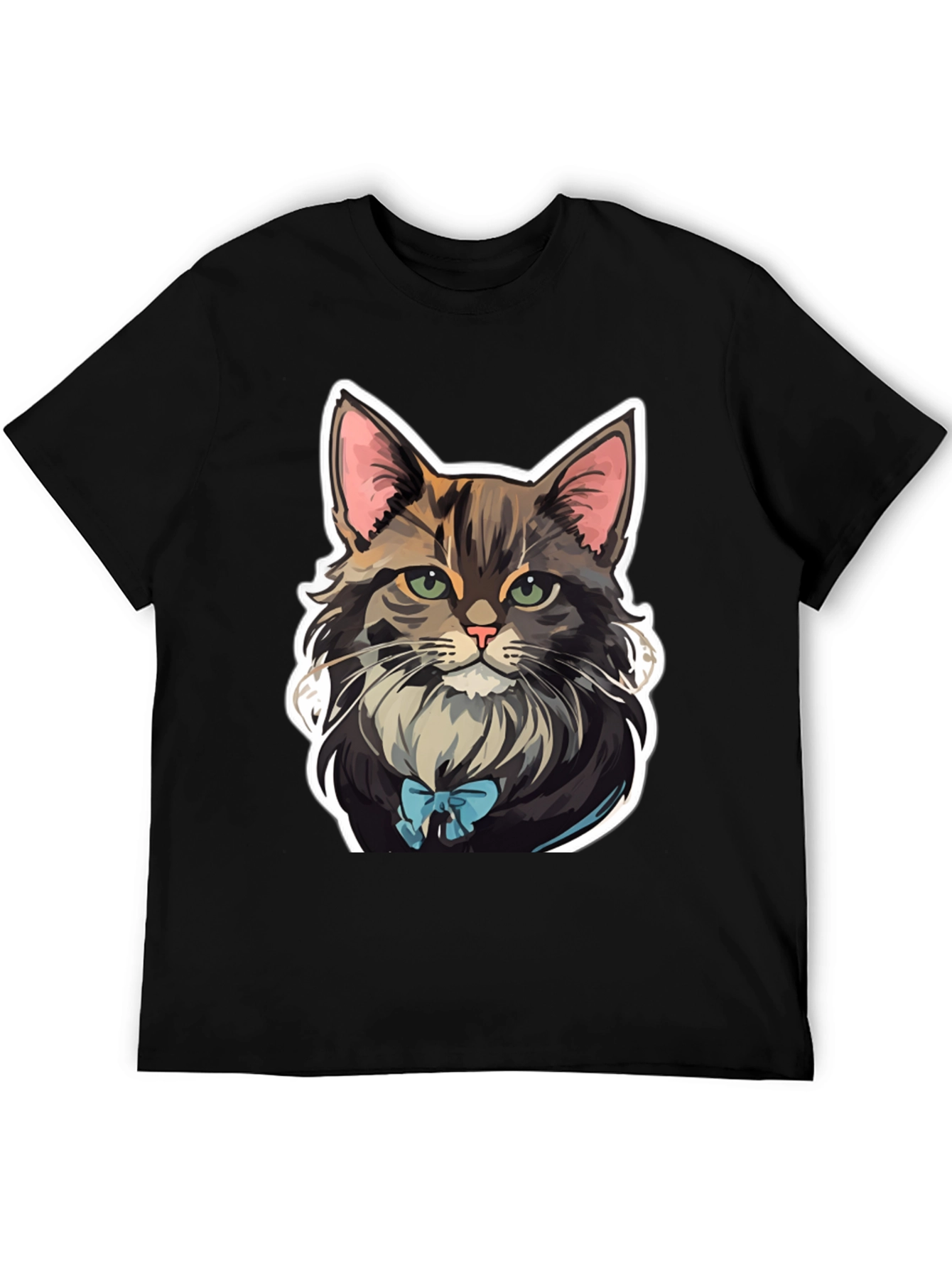 Black Cat with Bow Tie Graphic Tee view 5