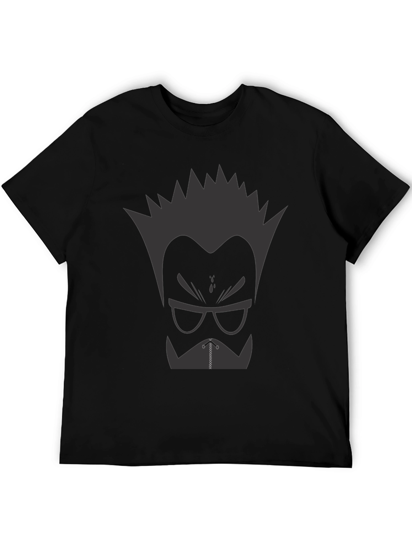 Black Cool Graphic T-Shirt - Cartoon Style view 5