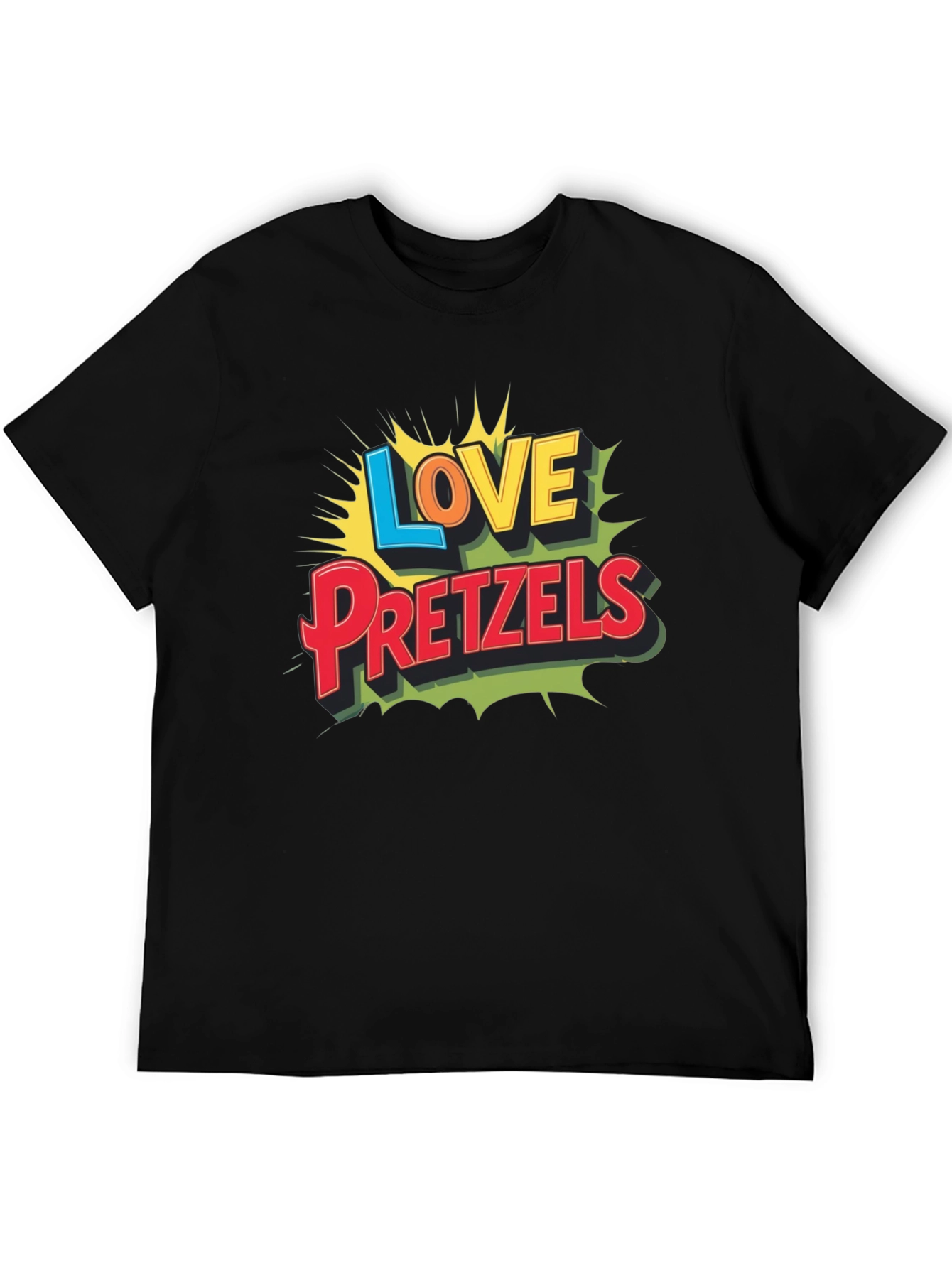 Black Love Pretzels Graphic Tee - Novelty Food Shirt view 5