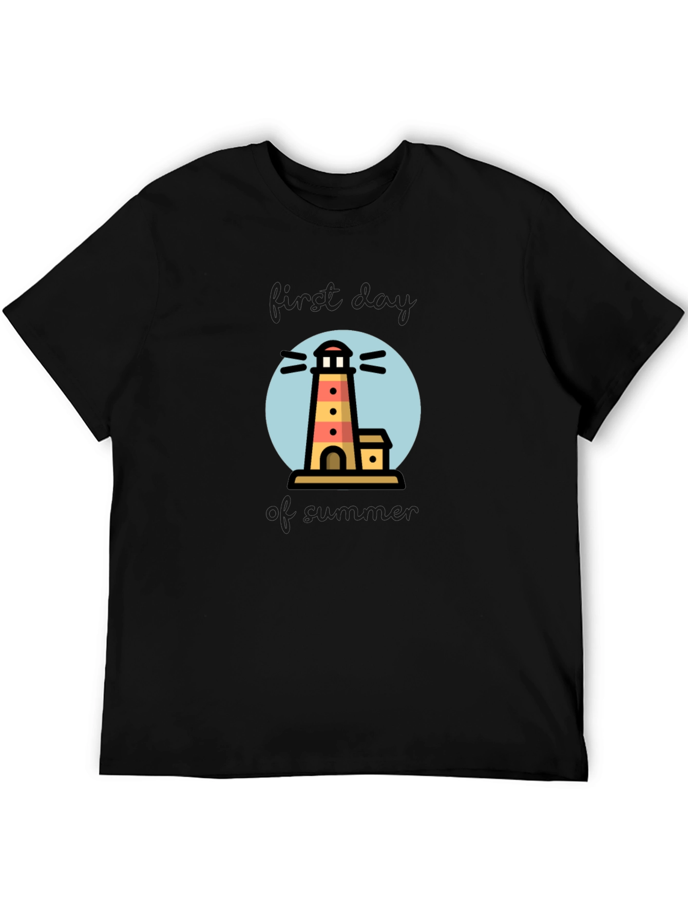 Black Lighthouse Graphic Print Black T-Shirt view 5