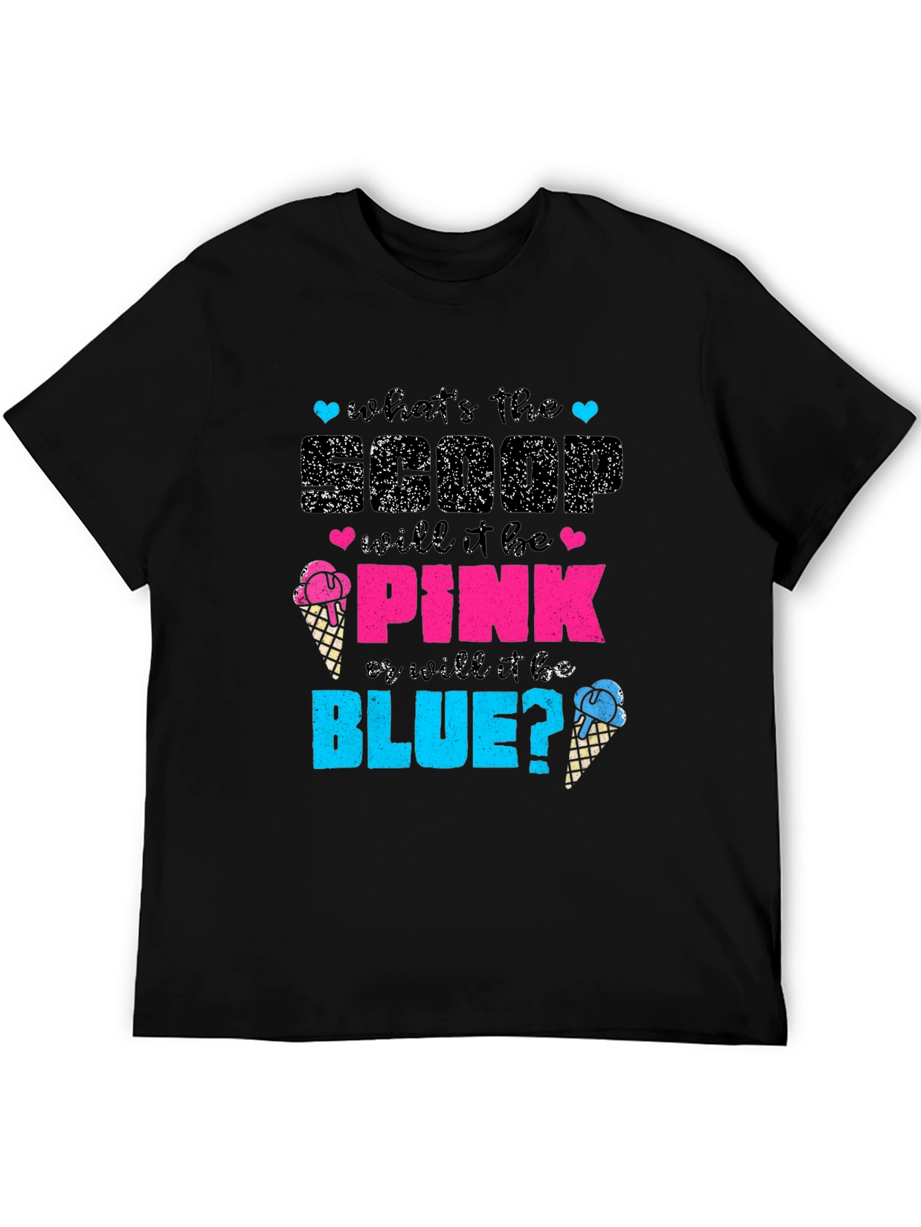 Gender Reveal T-Shirt: Pink or Blue Ice Cream Scoop - 5