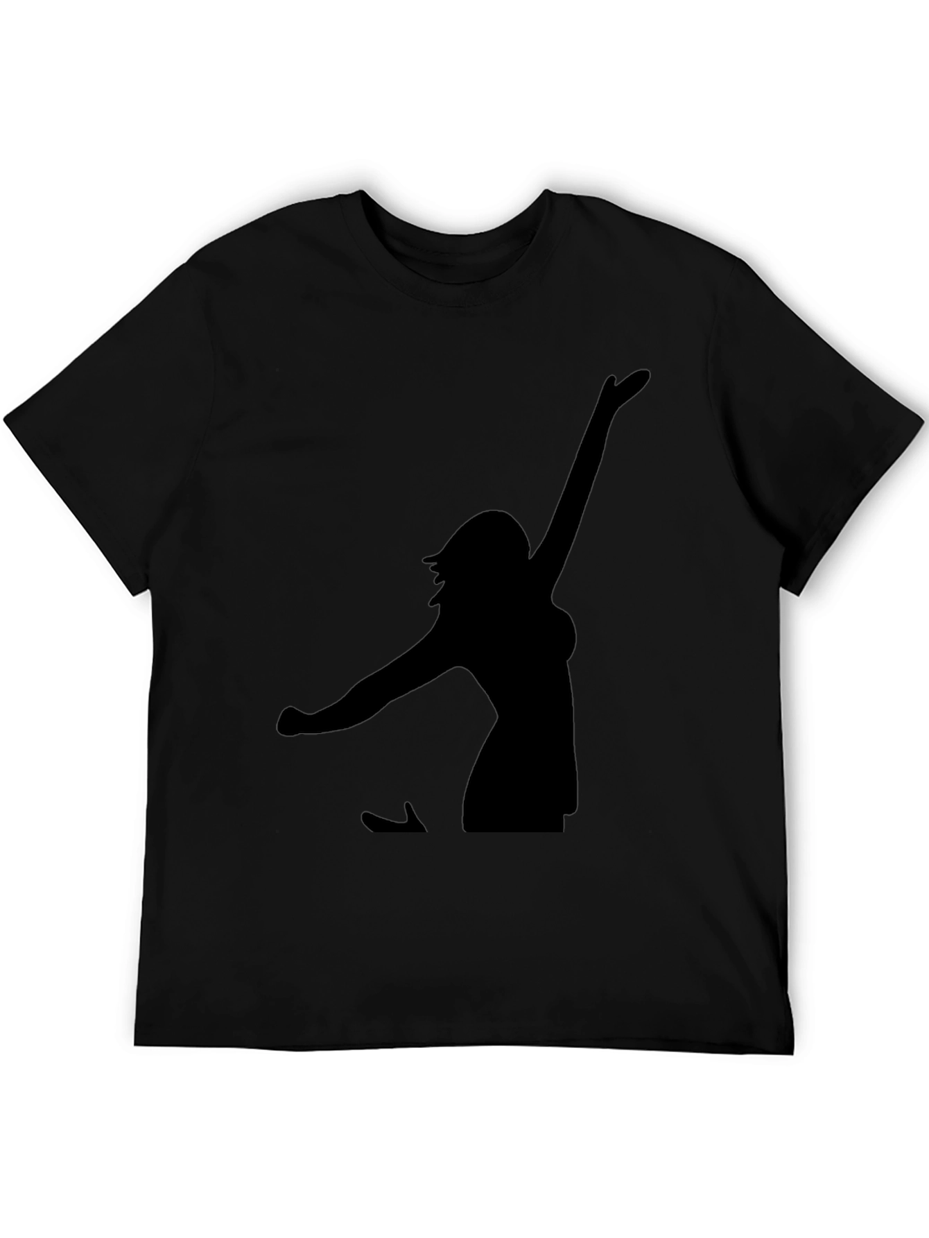 Black Silhouette Graphic Tee - Black Cotton Blend view 5