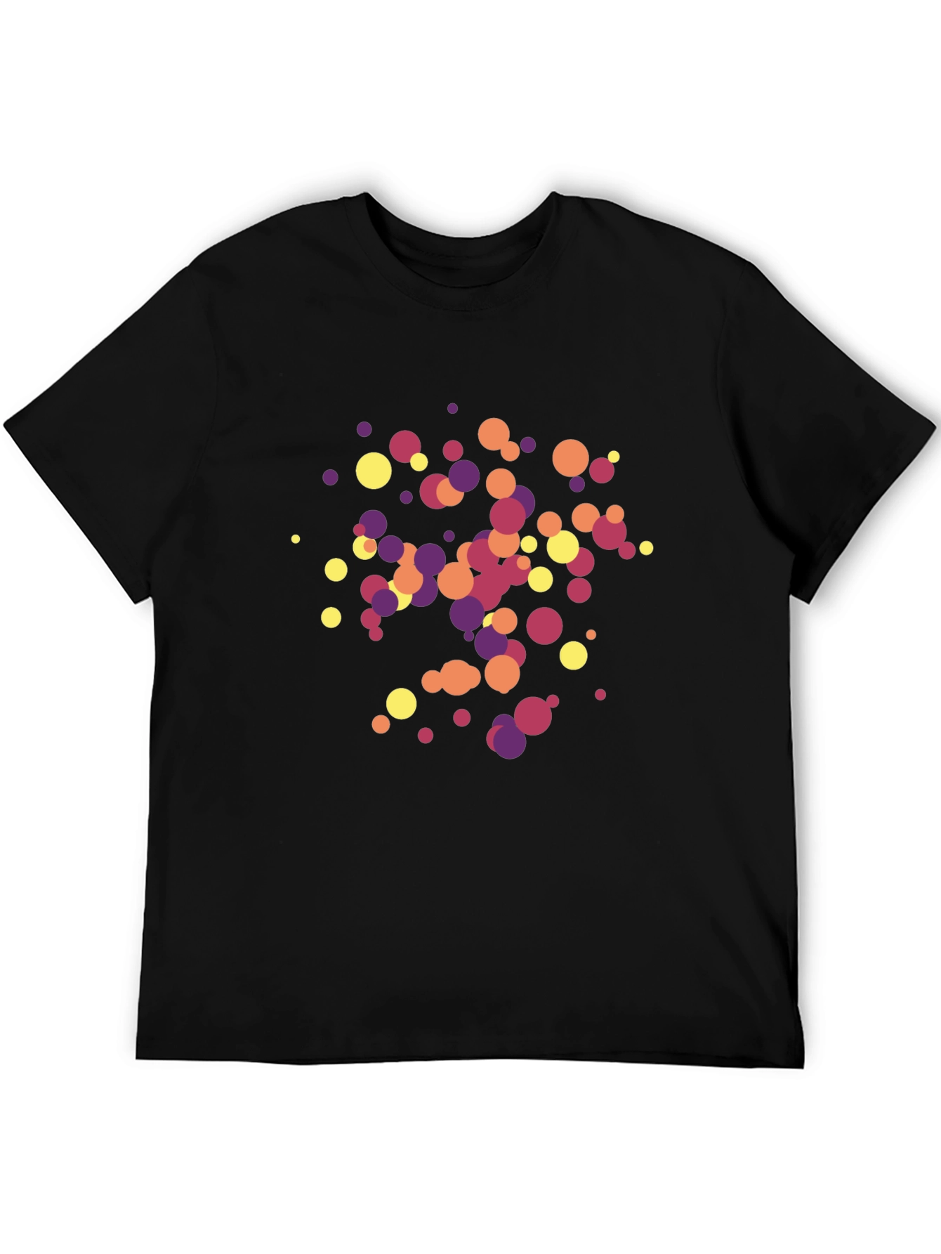 Black Abstract Circles Black T-Shirt view 5
