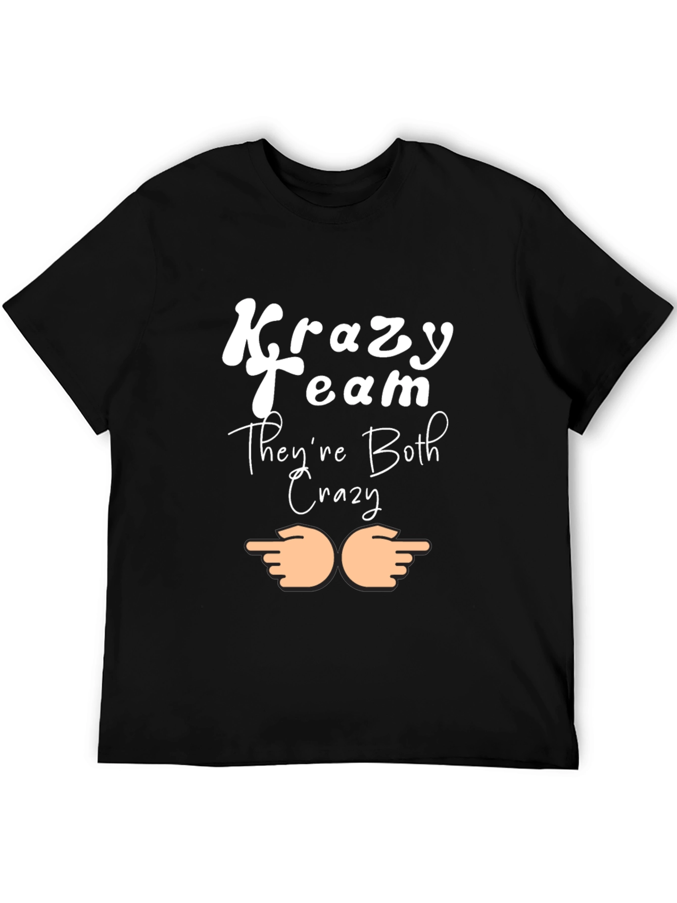 Black Krazy Team Crazy Funny Novelty Graphic T-Shirt view 5