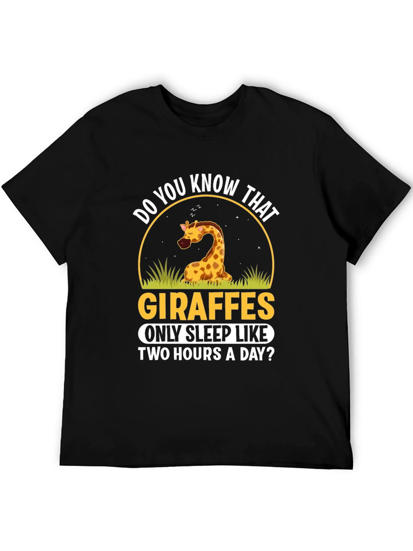 Black Giraffe Sleep T-Shirt - Do You Know That? Funny Graphic Tee view 5