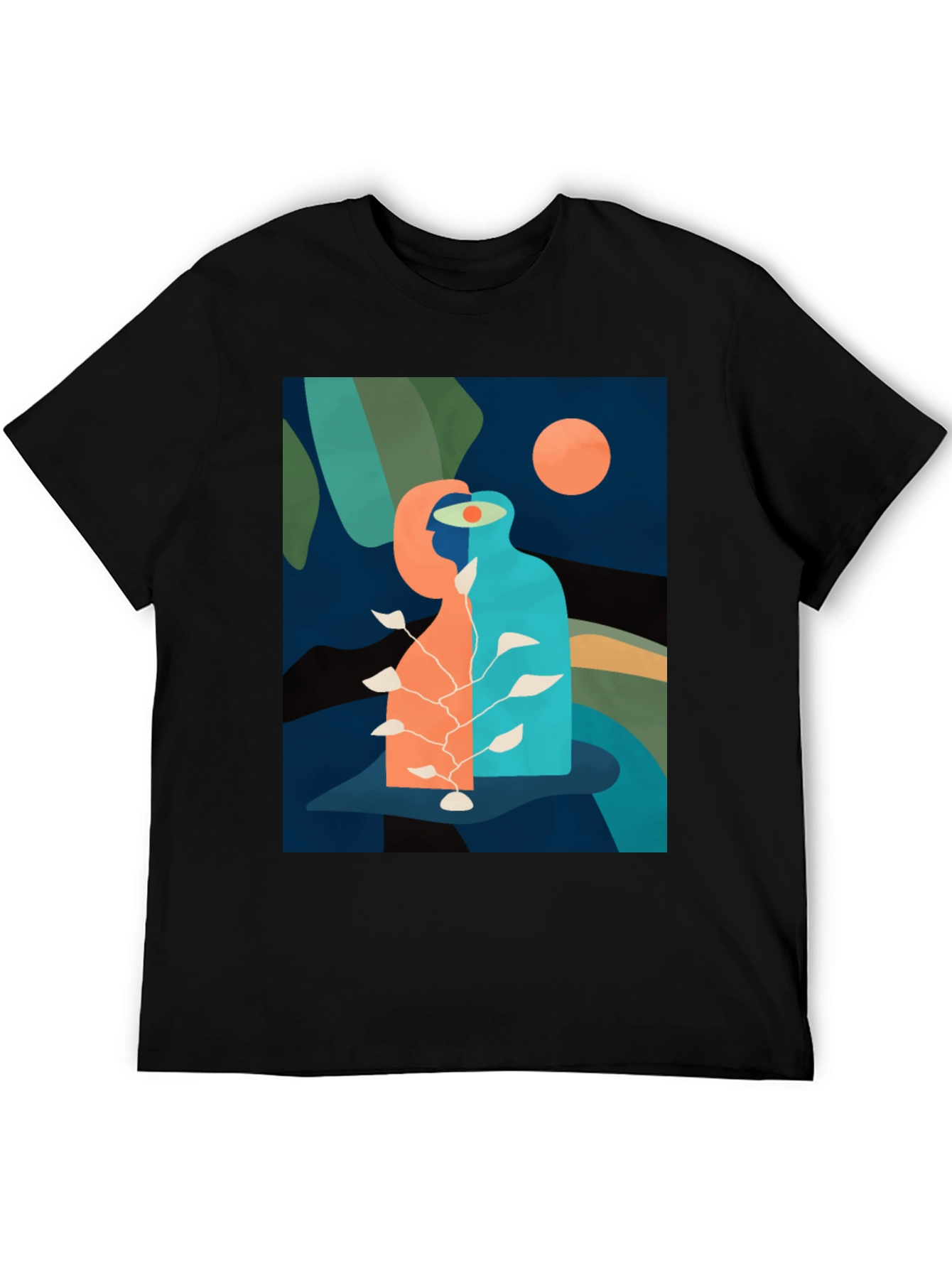 Black Abstract Art Graphic Tee - Modern Design, Unisex Fit view 5