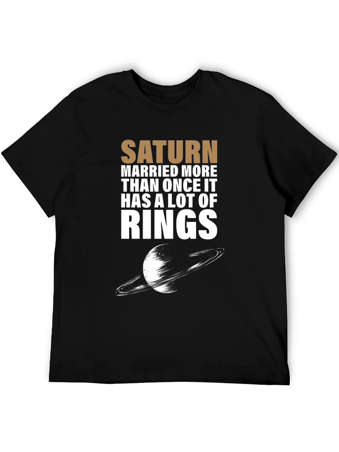 Black Saturn Rings Graphic Novelty T-Shirt view 5