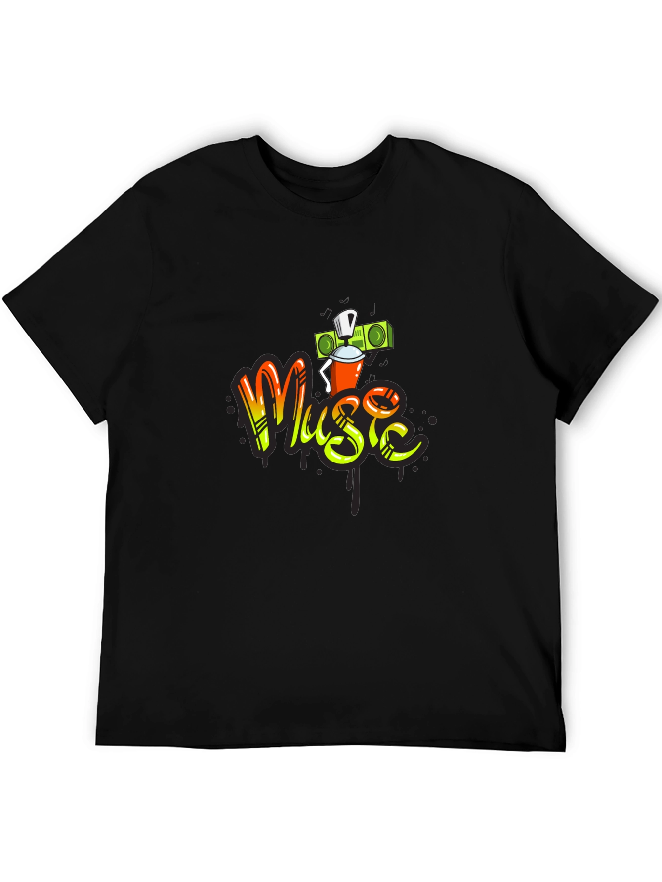 Black Music Graffiti T-Shirt - Urban Style Tee view 5