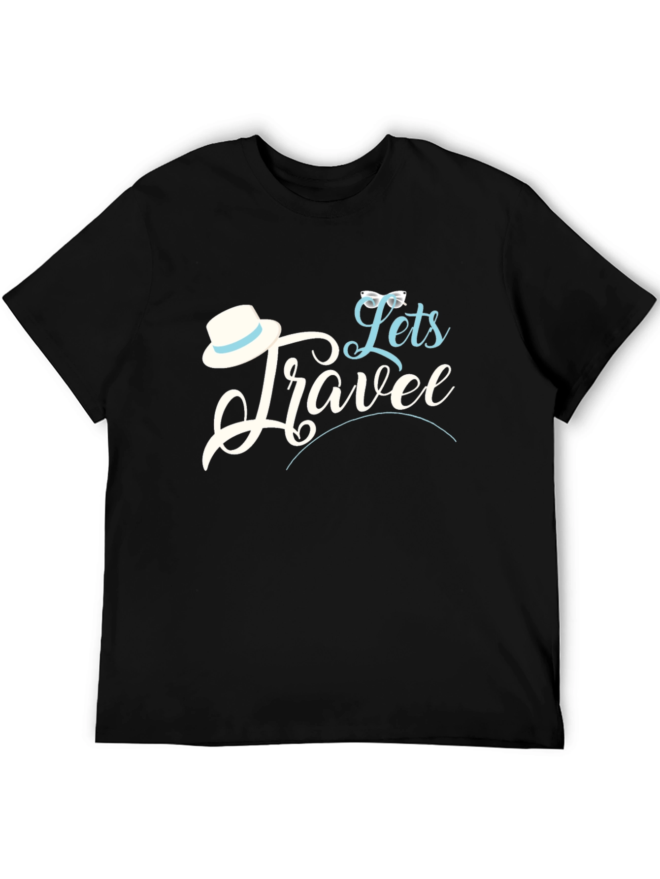 Black Let's Travel Graphic T-Shirt view 5