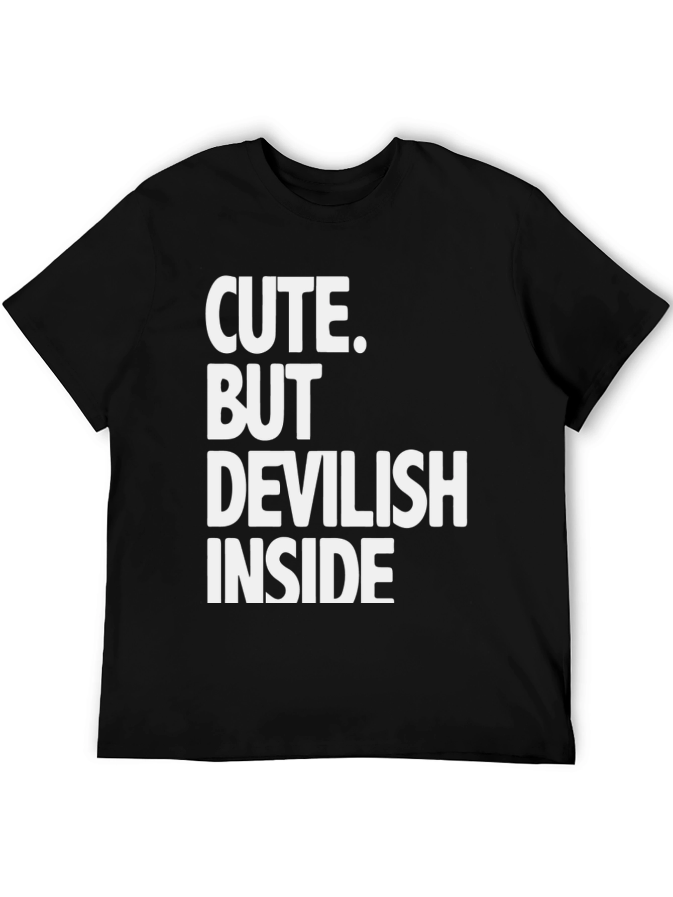 Black Cute But Devilish Inside Graphic Tee - Black view 5