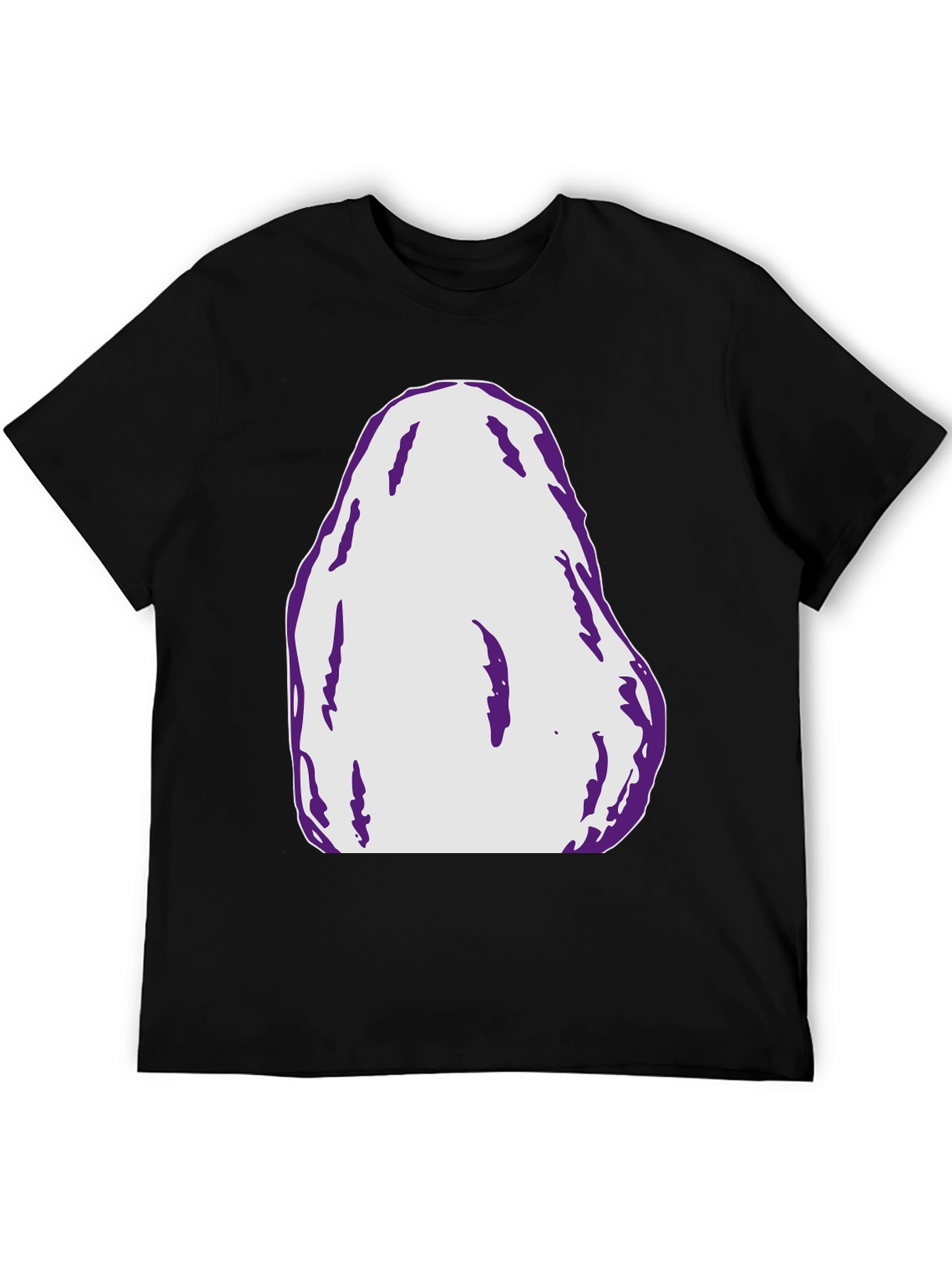 Black Abstract Graphic Tee - Bold Black Cotton T-Shirt view 5