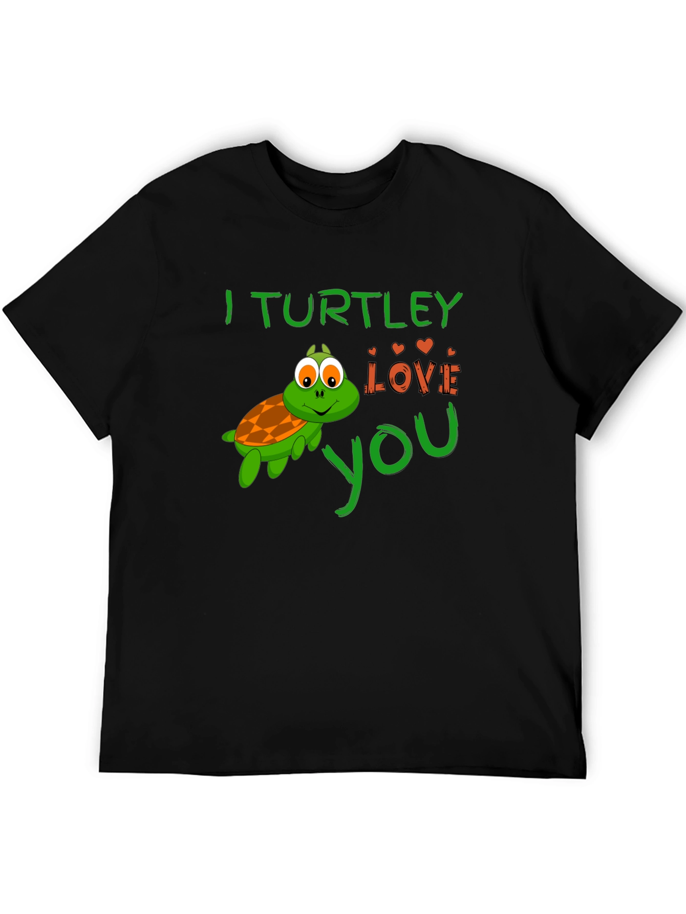 Black I Turtley Love You Graphic Tee - Cute Turtle T-Shirt view 5
