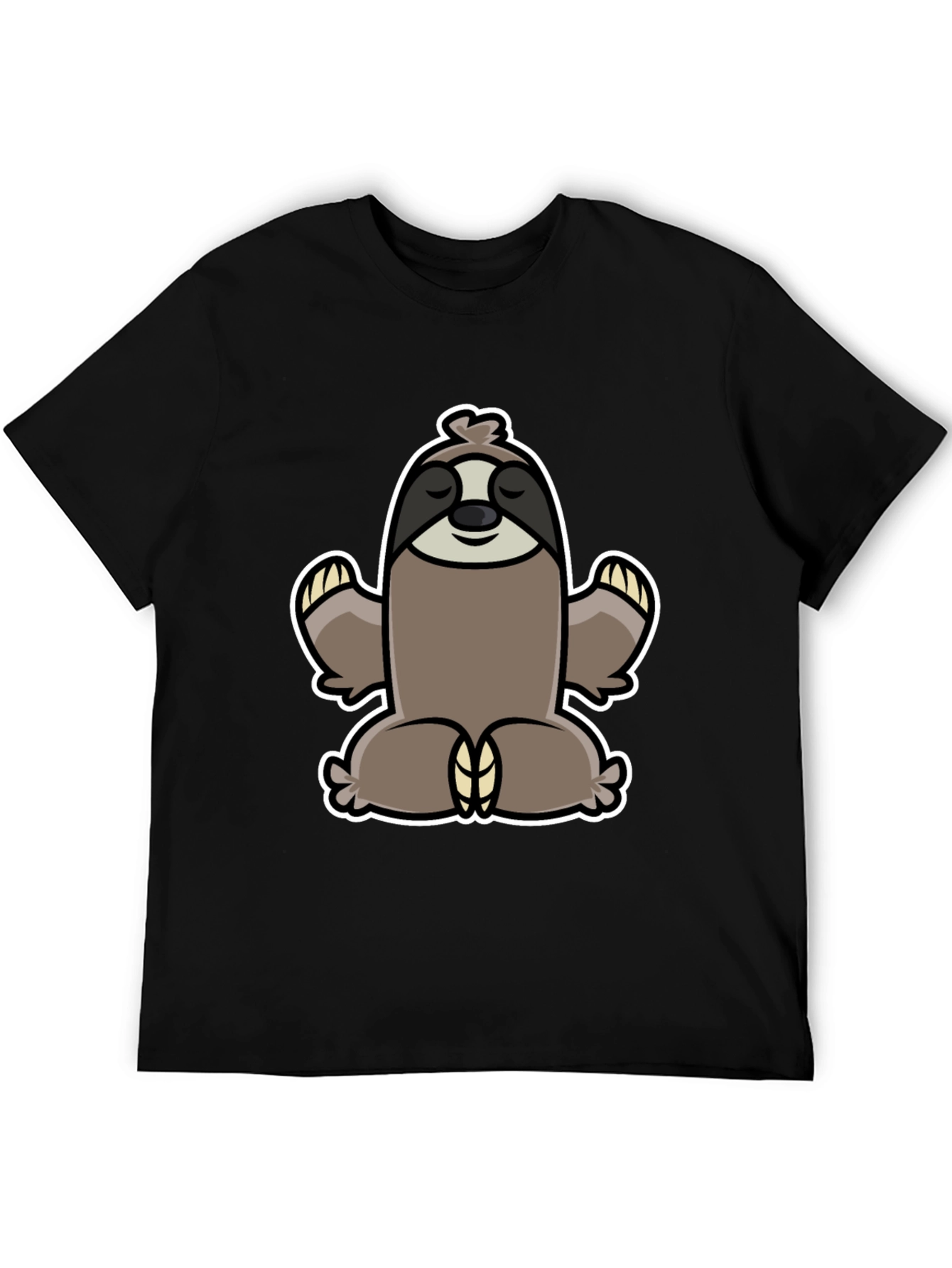 Black Meditating Sloth Graphic Tee - Relaxed Fit view 5