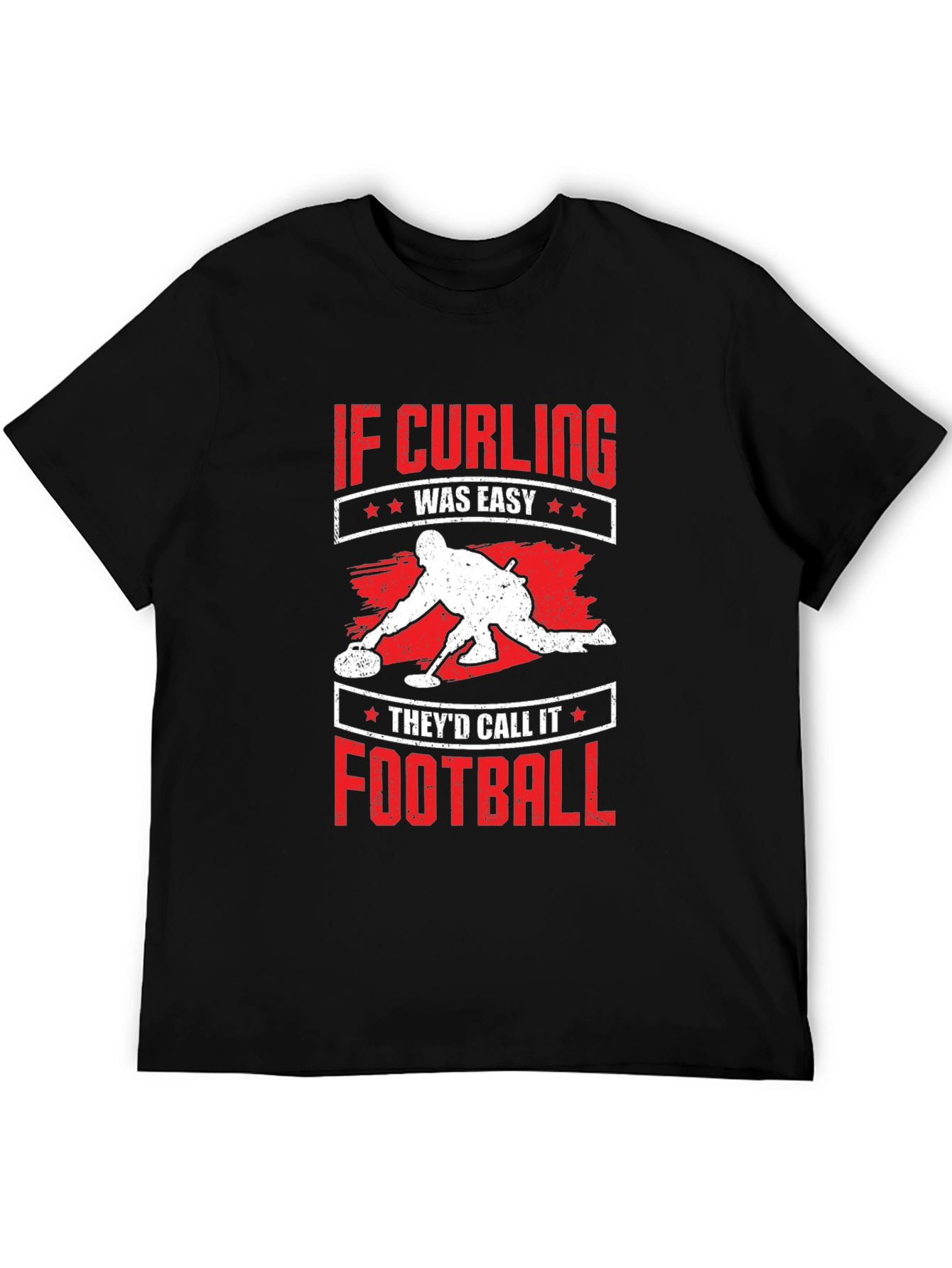 Black Curling T-Shirt - If Curling Was Easy Football view 5