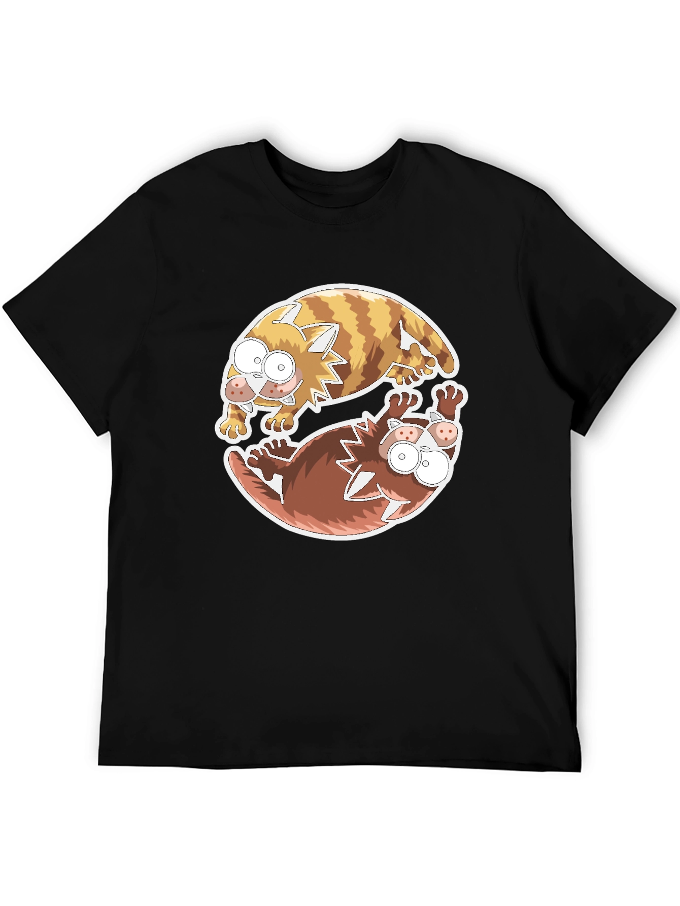 Black Yin Yang Cats Graphic Tee - Relaxed Fit view 5