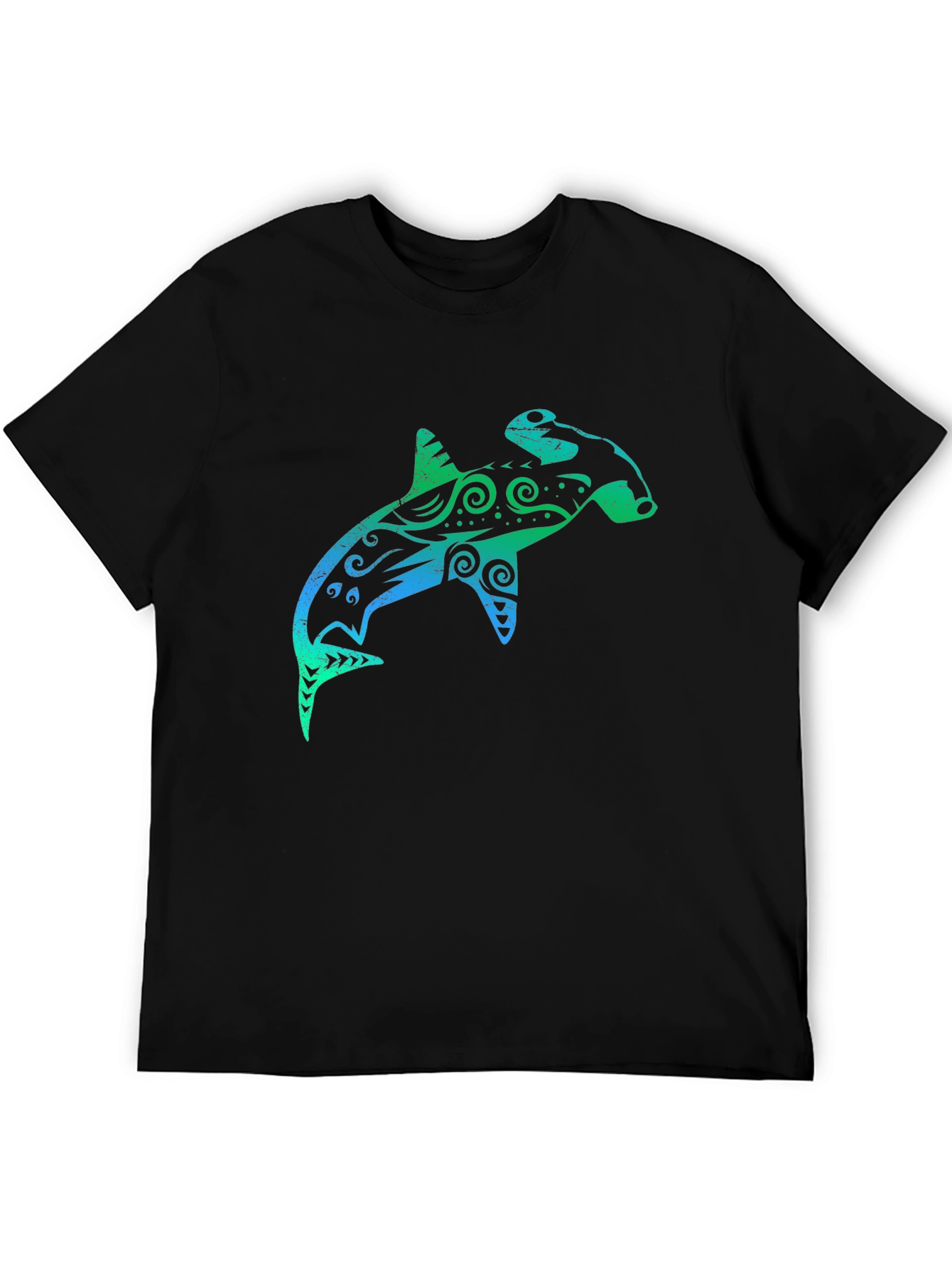 Black Hammerhead Shark Graphic T-Shirt - Black view 5