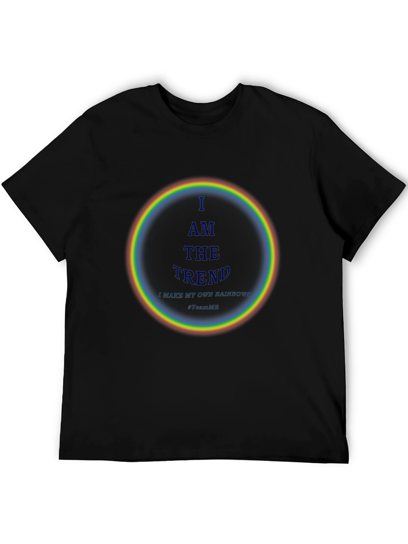 Black I AM THE TREND Rainbow Circle Graphic Black T-Shirt view 5