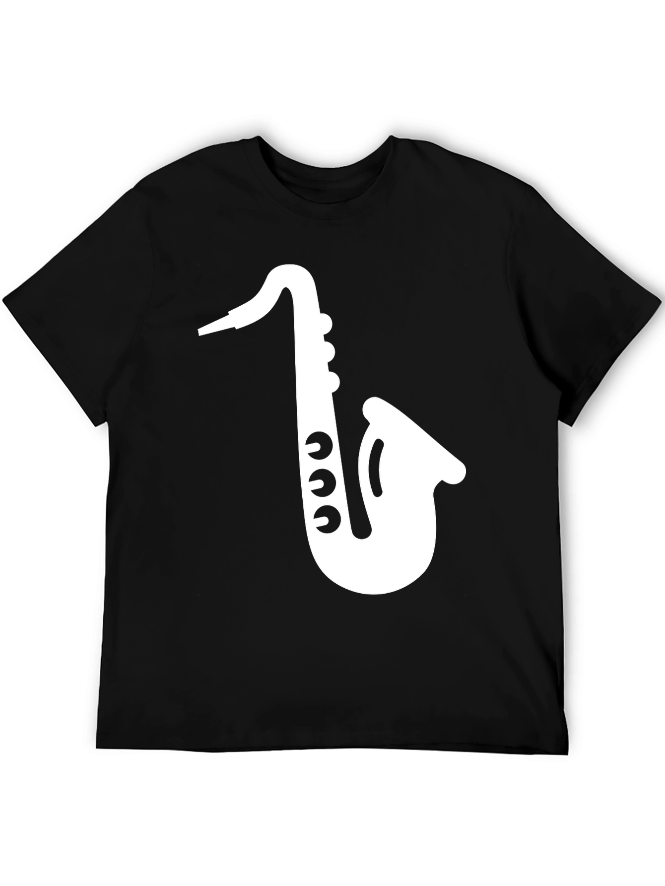 Black Saxophone Graphic Tee - Black Cotton T-Shirt view 5