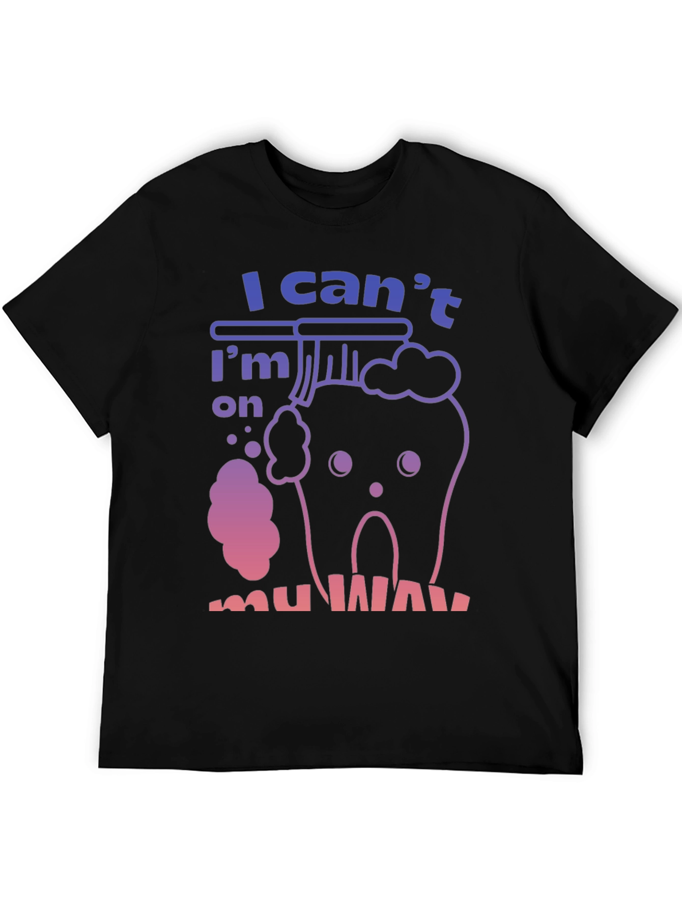 Black Funny Tooth T-Shirt - "I'm on my way" view 5