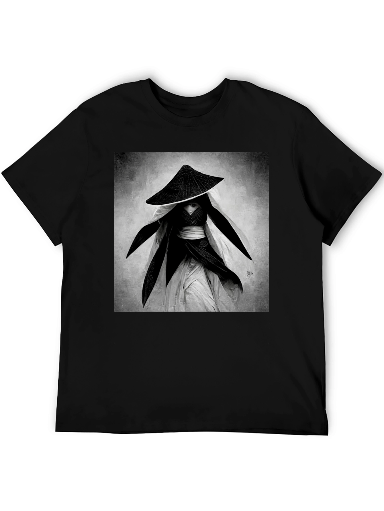 Black Samurai Warrior Graphic Tee - Black view 5