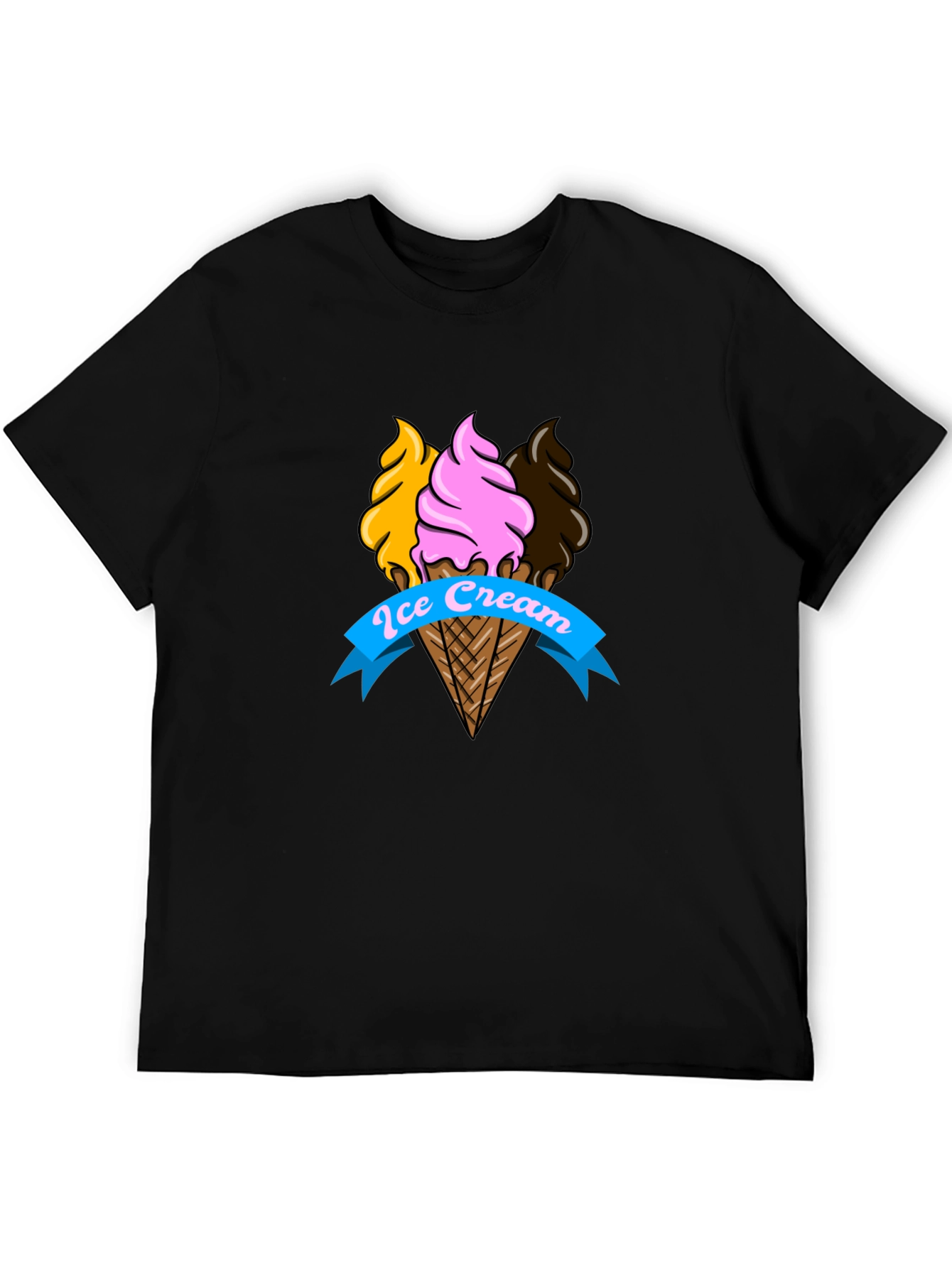 Black Ice Cream Cone Graphic Tee - Fun & Stylish T-Shirt view 5