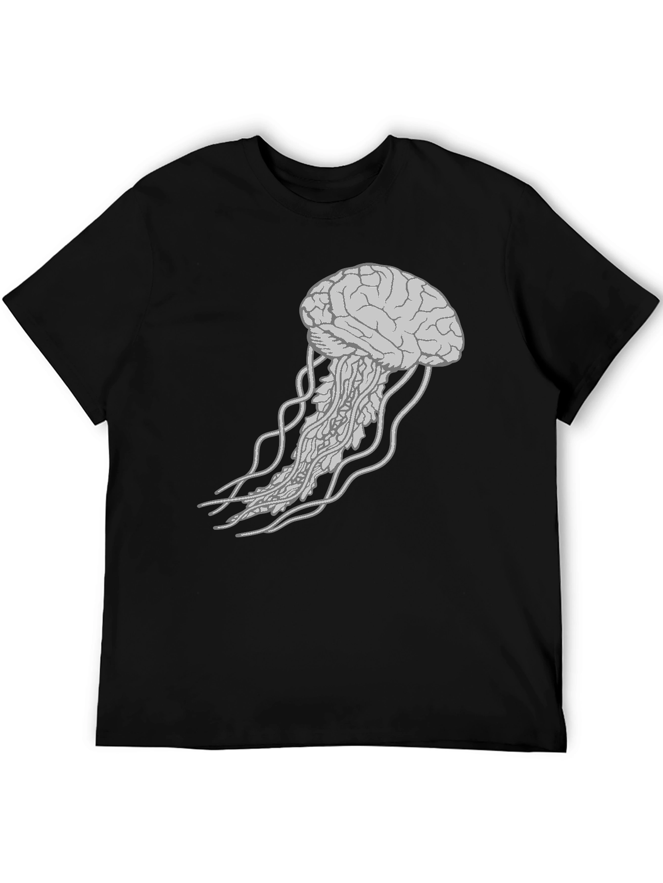 Black Brain Jellyfish Graphic T-Shirt view 5