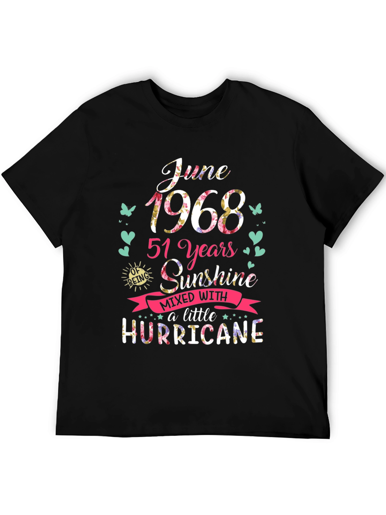 Black June 1968 51 Years Sunshine Hurricane T-Shirt view 5