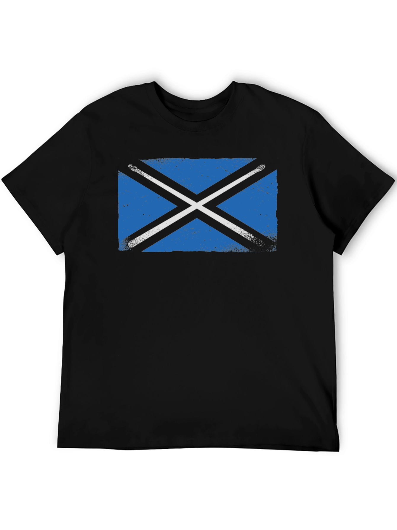Black Scottish Flag Black T-Shirt view 5