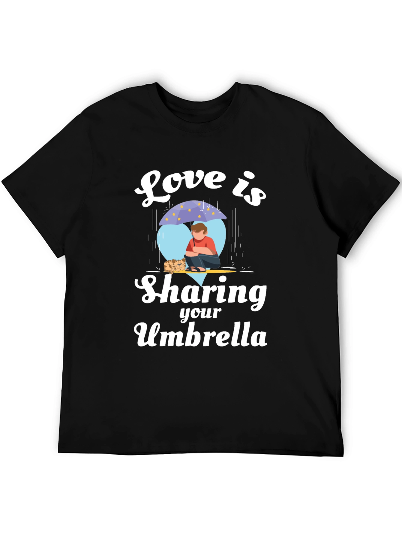 Black Love is Sharing Your Umbrella Black T-Shirt view 5
