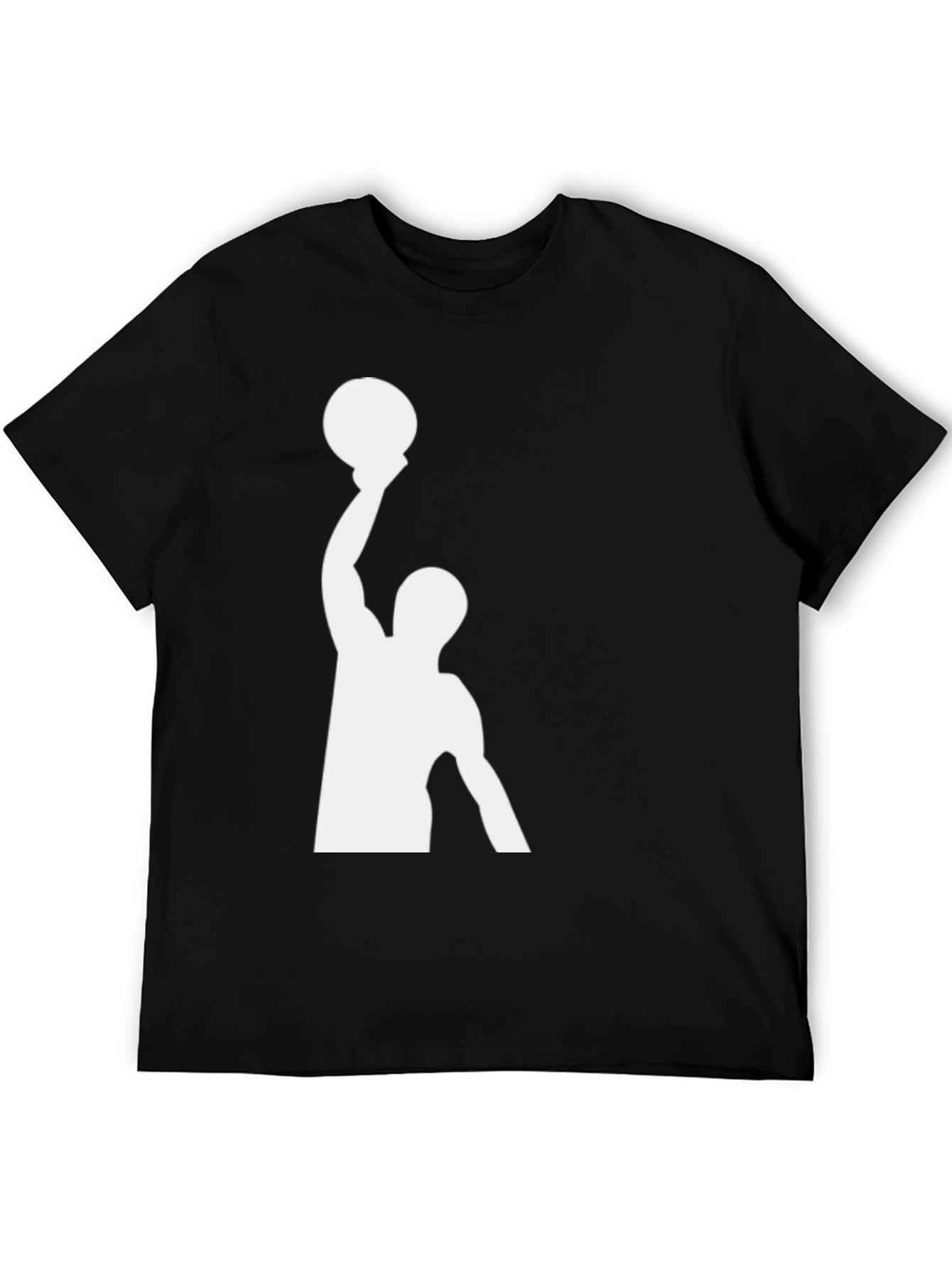 Black Basketball Player Graphic Tee - Black Cotton T-Shirt view 5