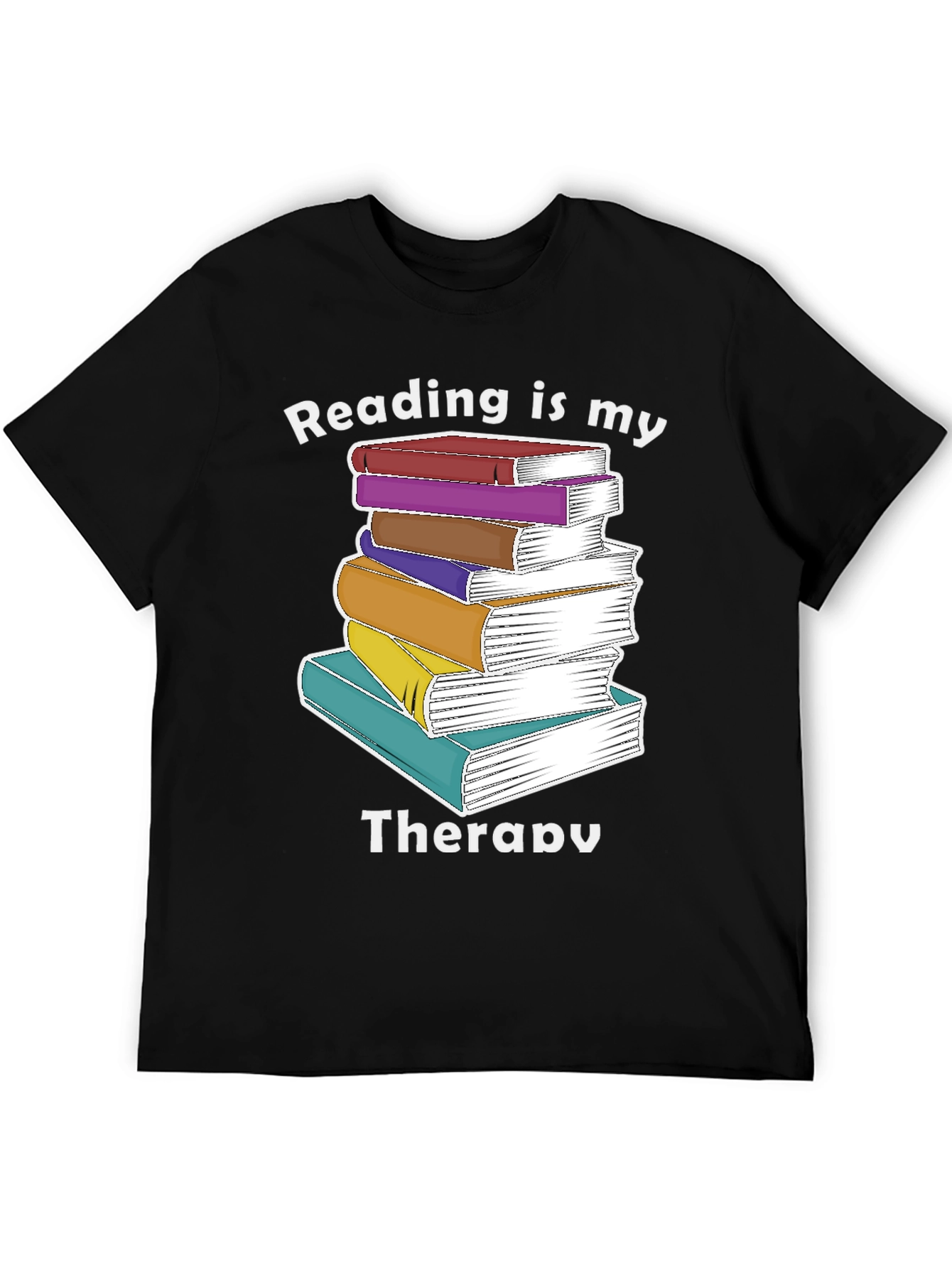 Black Reading Is My Therapy T-Shirt view 5
