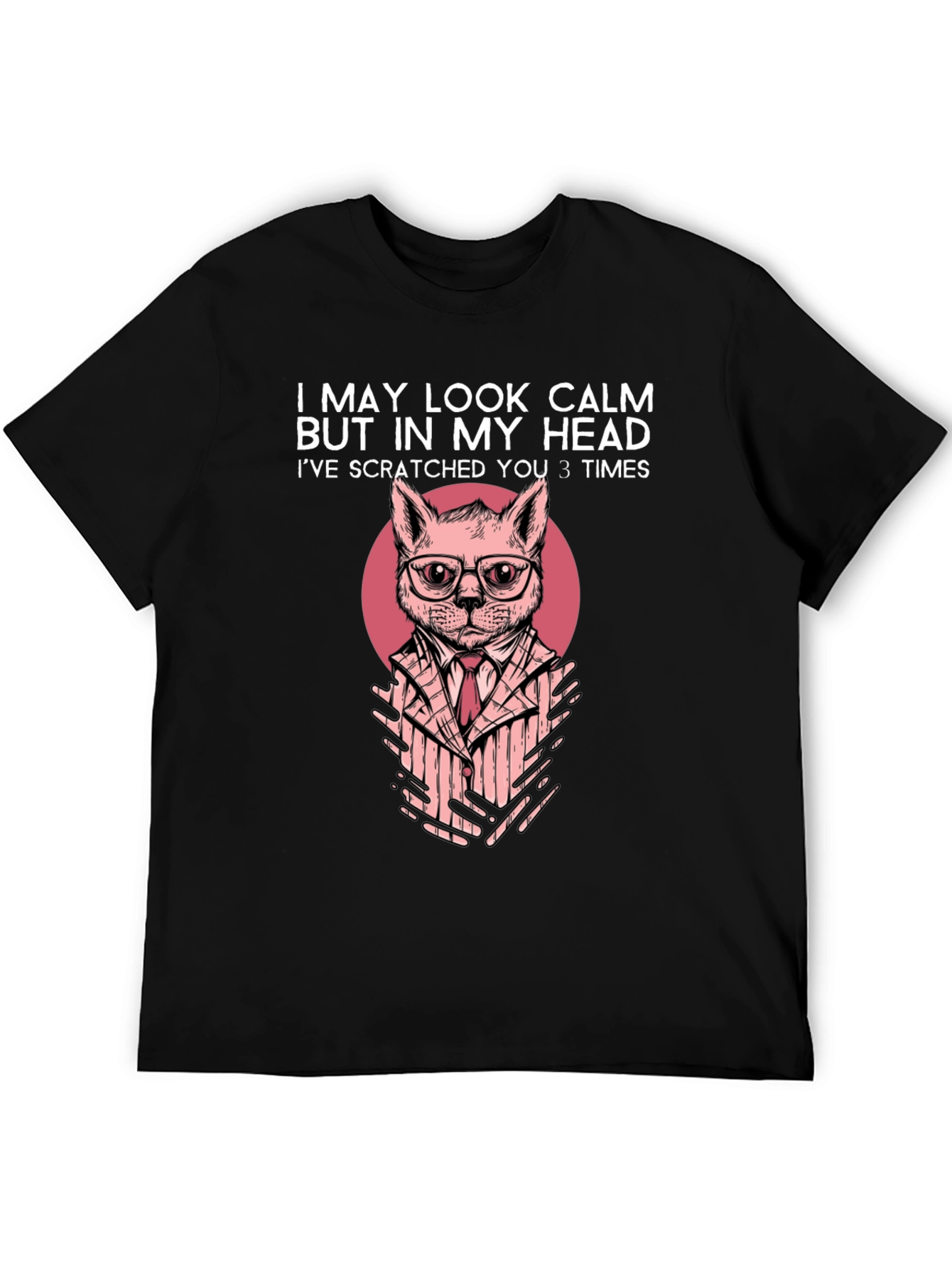 Black Calm Cat Men's T-Shirt view 5