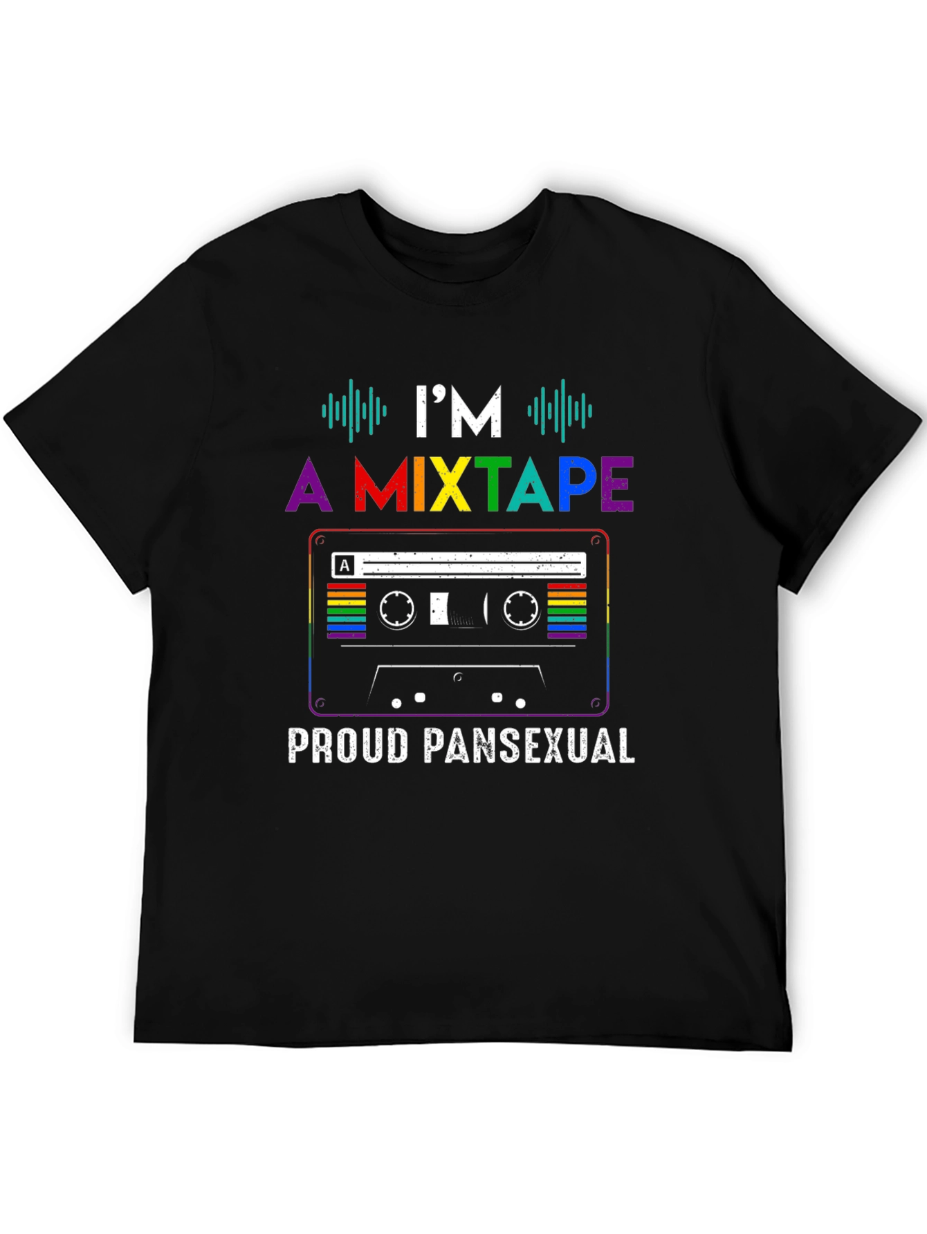 Black I'm a Mixtape Proud Pansexual T-Shirt view 5