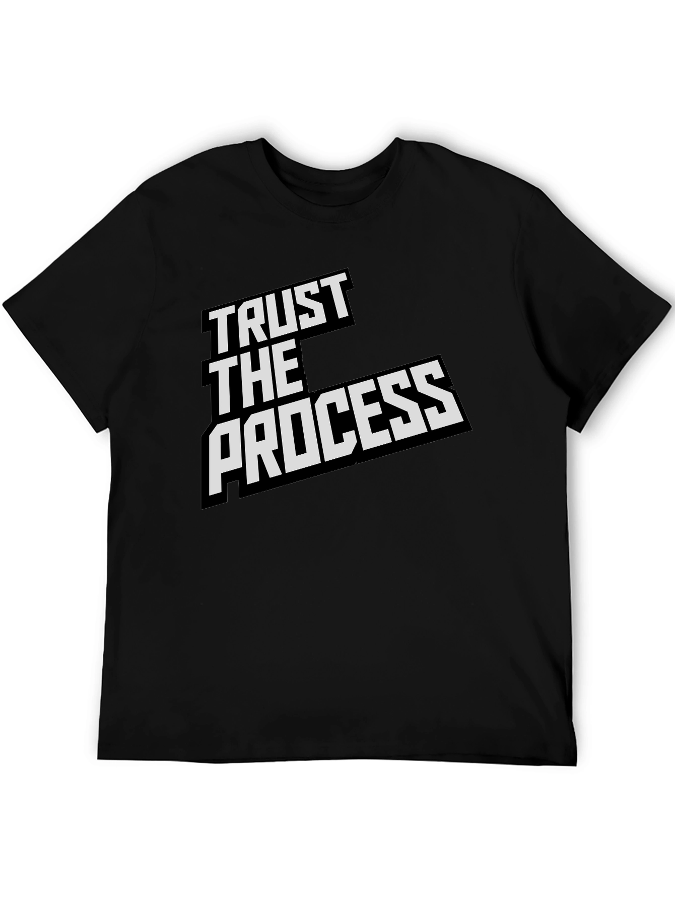 Black Trust The Process Black Graphic T-Shirt view 5