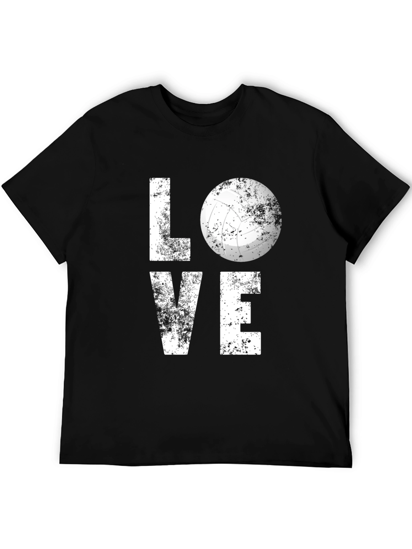 Black Love Volleyball Graphic Tee - Black Cotton Blend view 5