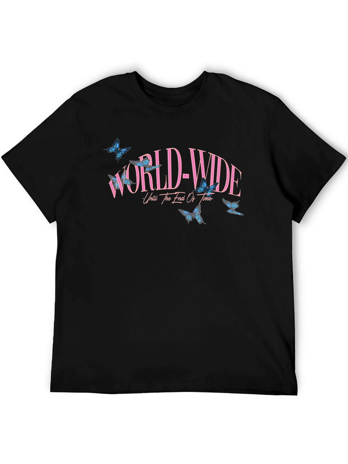 Black Worldwide Butterfly Graphic Black T-Shirt view 5