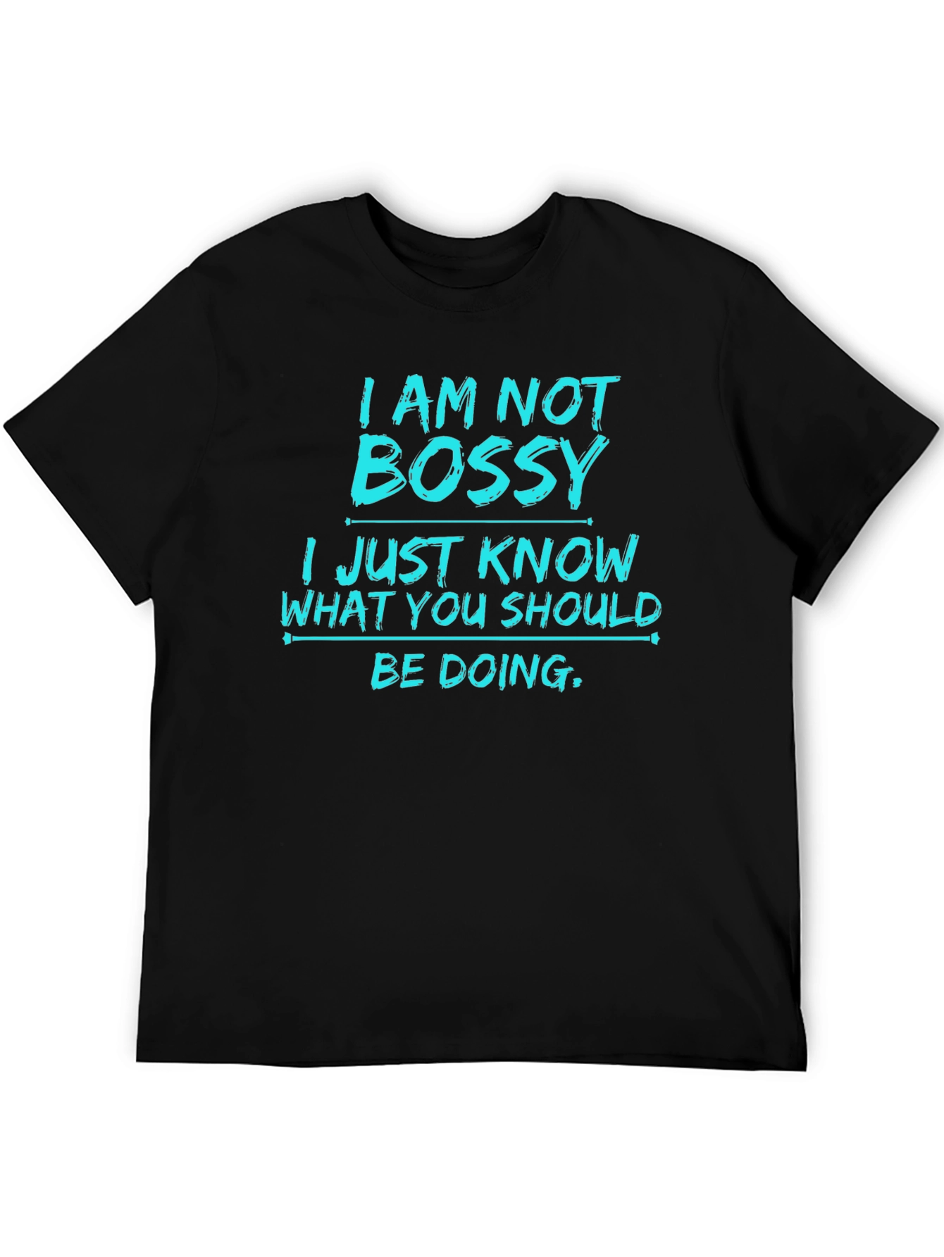 Black I Am Not Bossy Men's Graphic T-Shirt view 5