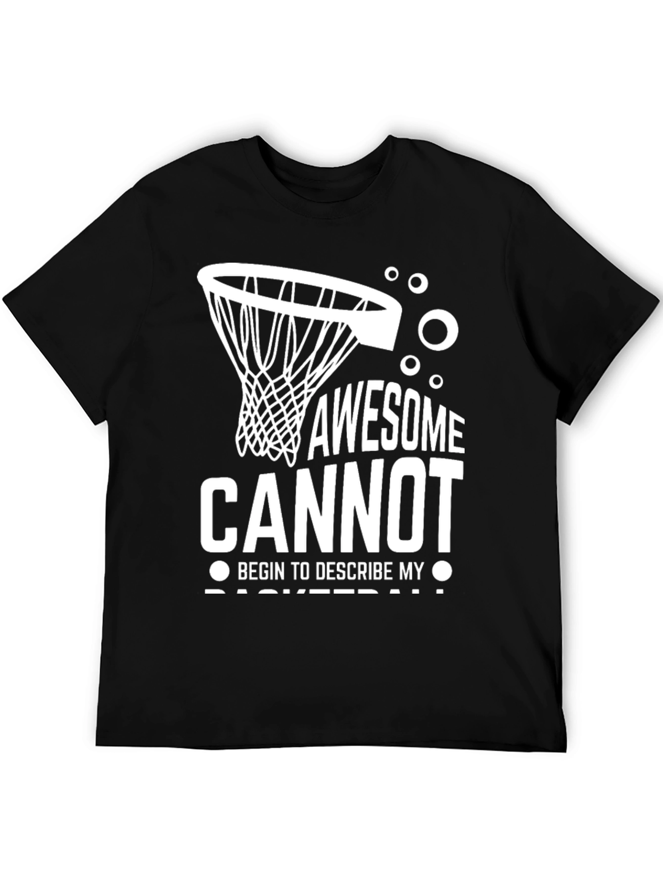 Black Awesome Basketball Graphic Tee - Black view 5