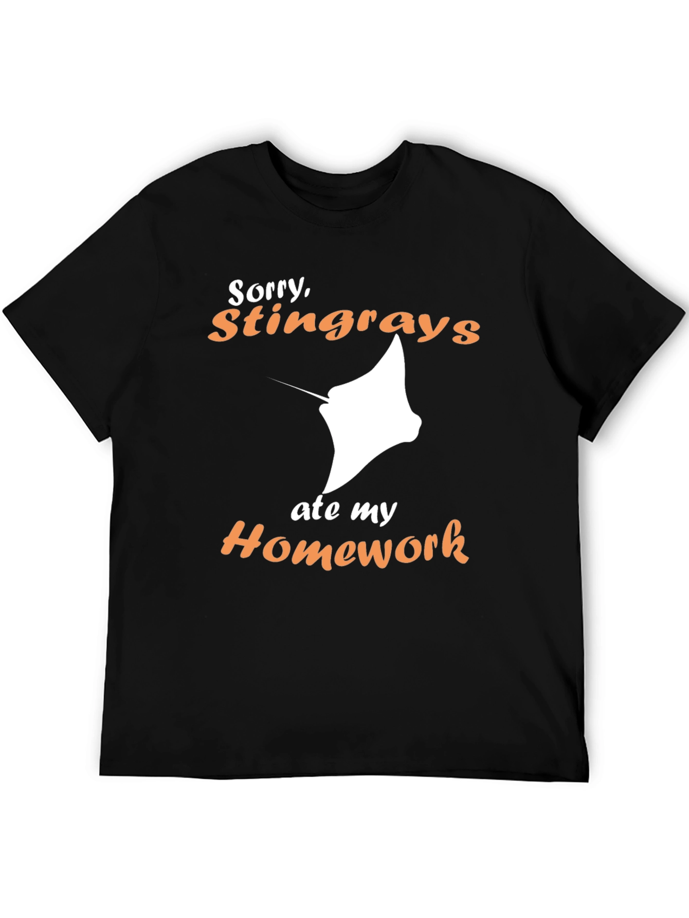 Black Stingray Ate My Homework Graphic T-Shirt view 5