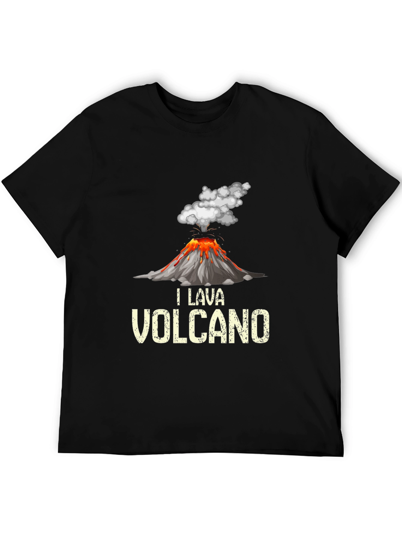 Black Volcano Lava T-Shirt - Unique Graphic Tee view 5