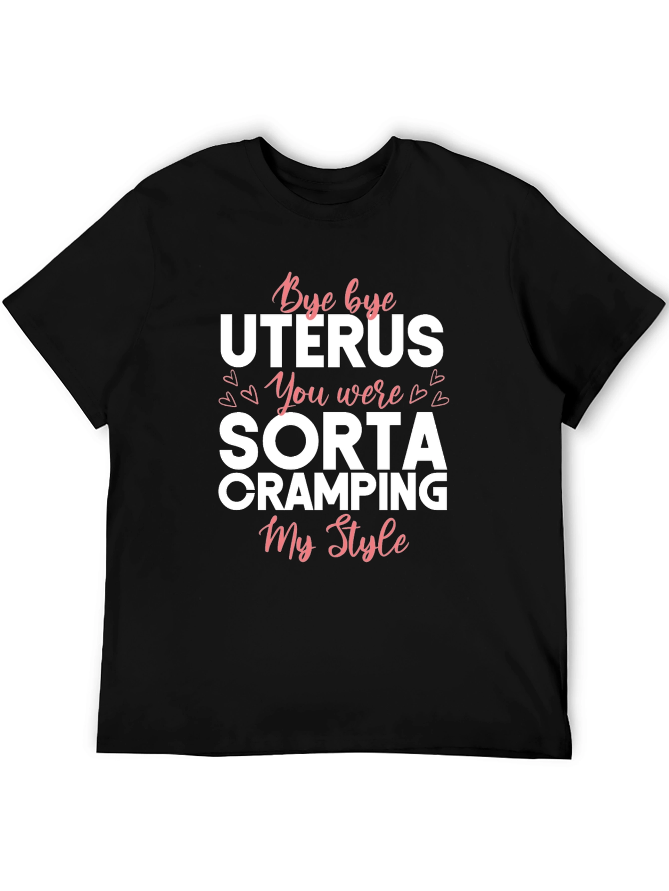 Black Bye Bye Uterus T-Shirt | Funny Hysterectomy Shirt view 5