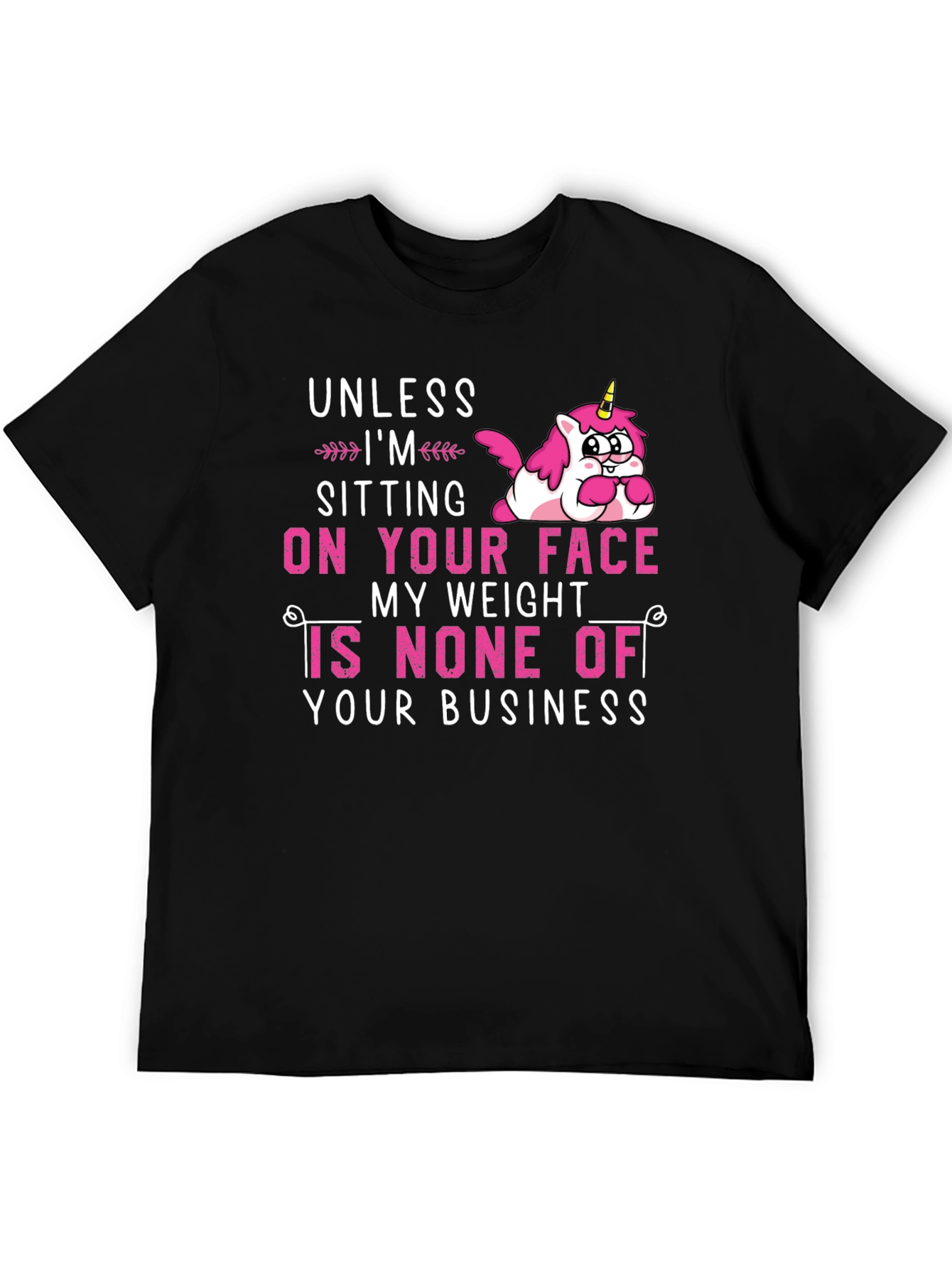 Black Unicorn Graphic T-Shirt: My Weight is None of Your Business view 5