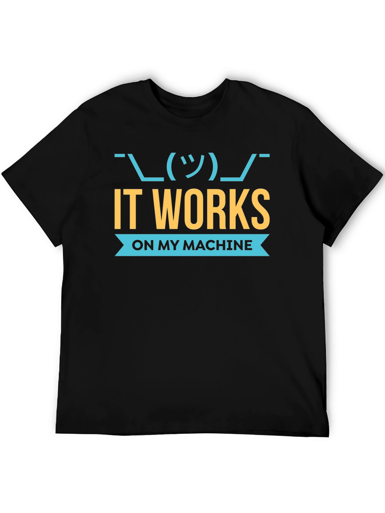 Black It Works On My Machine Programmer T-Shirt view 5