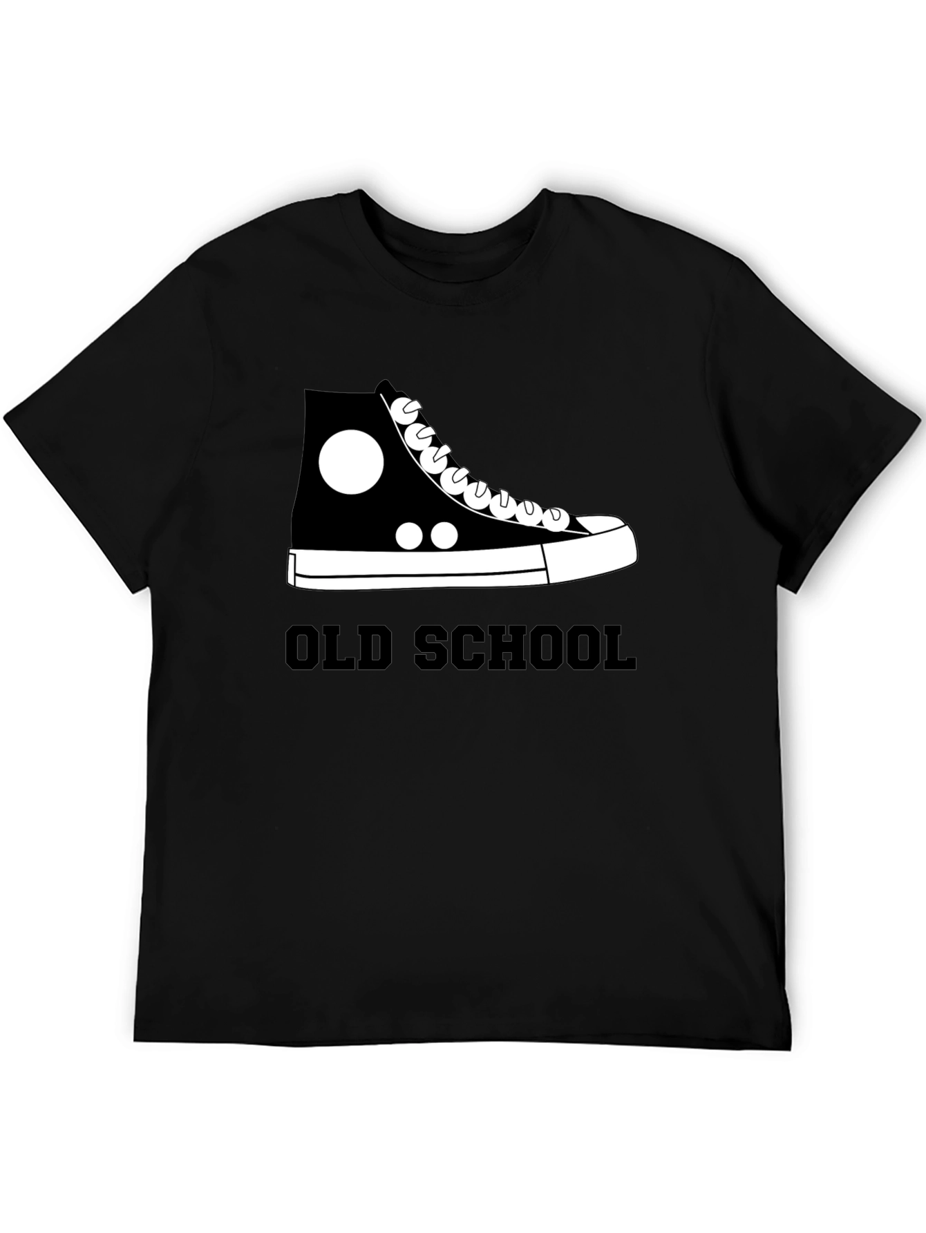 Black Old School High Top Sneaker Graphic T-Shirt view 5