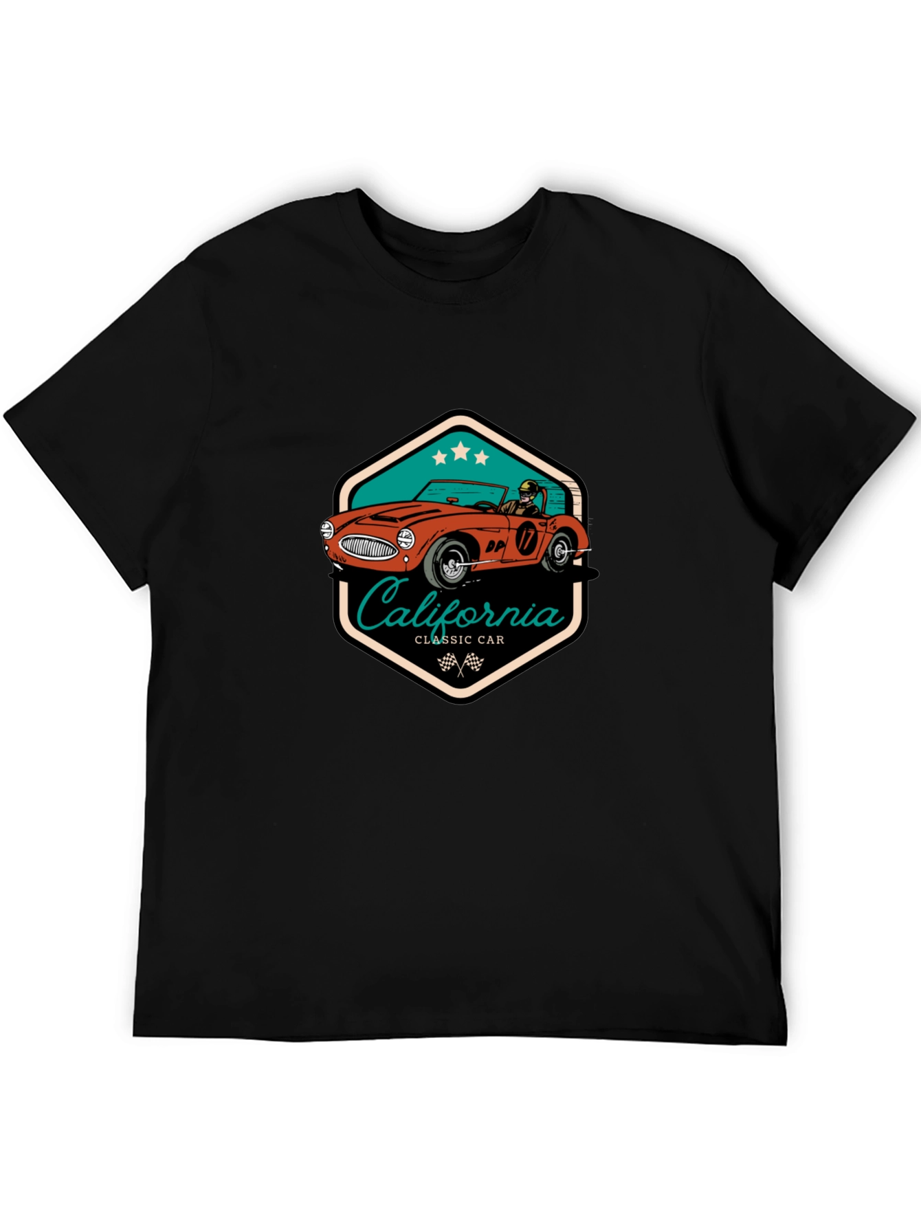 Black Classic Car California T-Shirt view 5