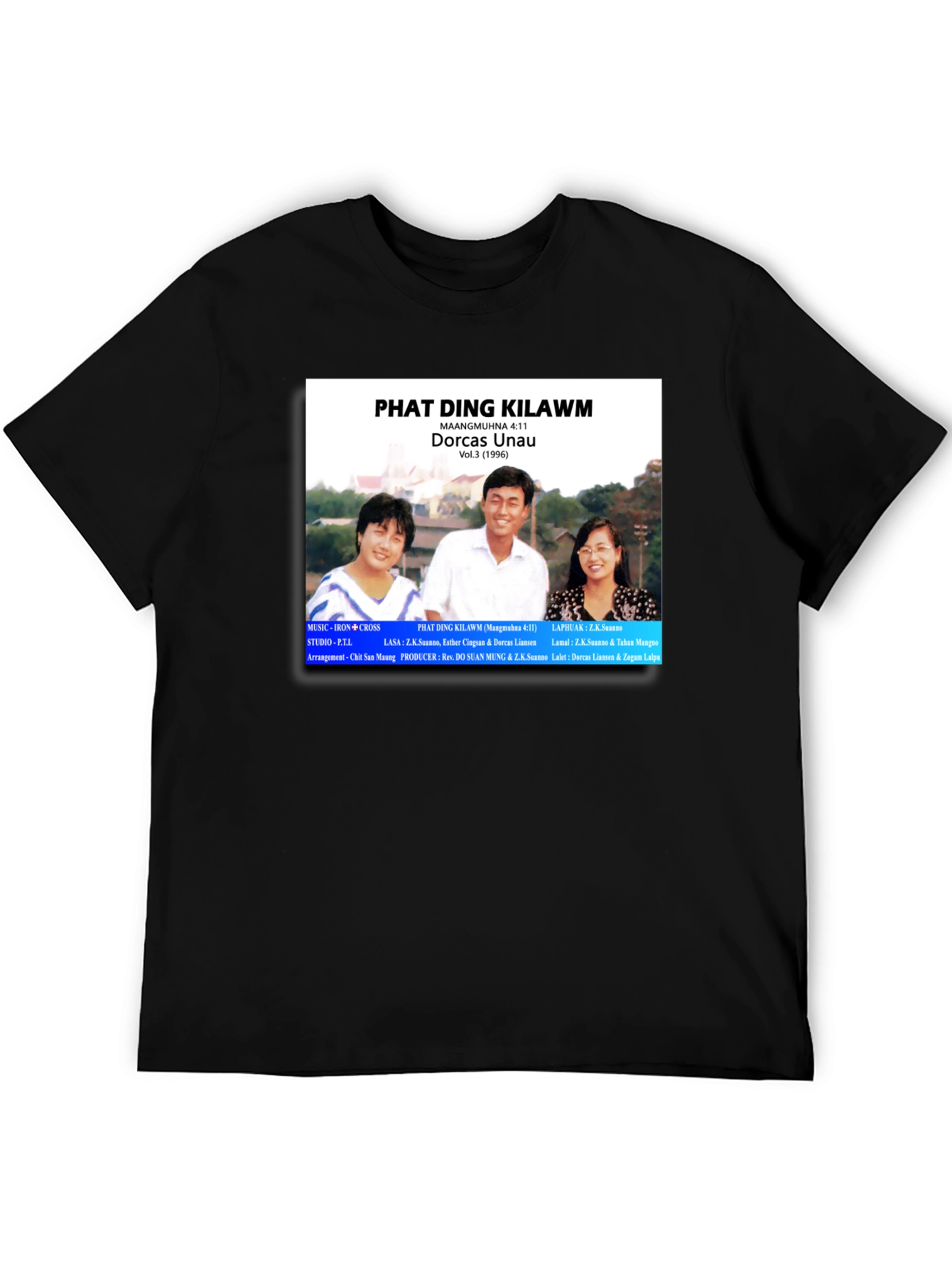 Black Vintage Phat Ding Kilawm Music Album T-Shirt view 5