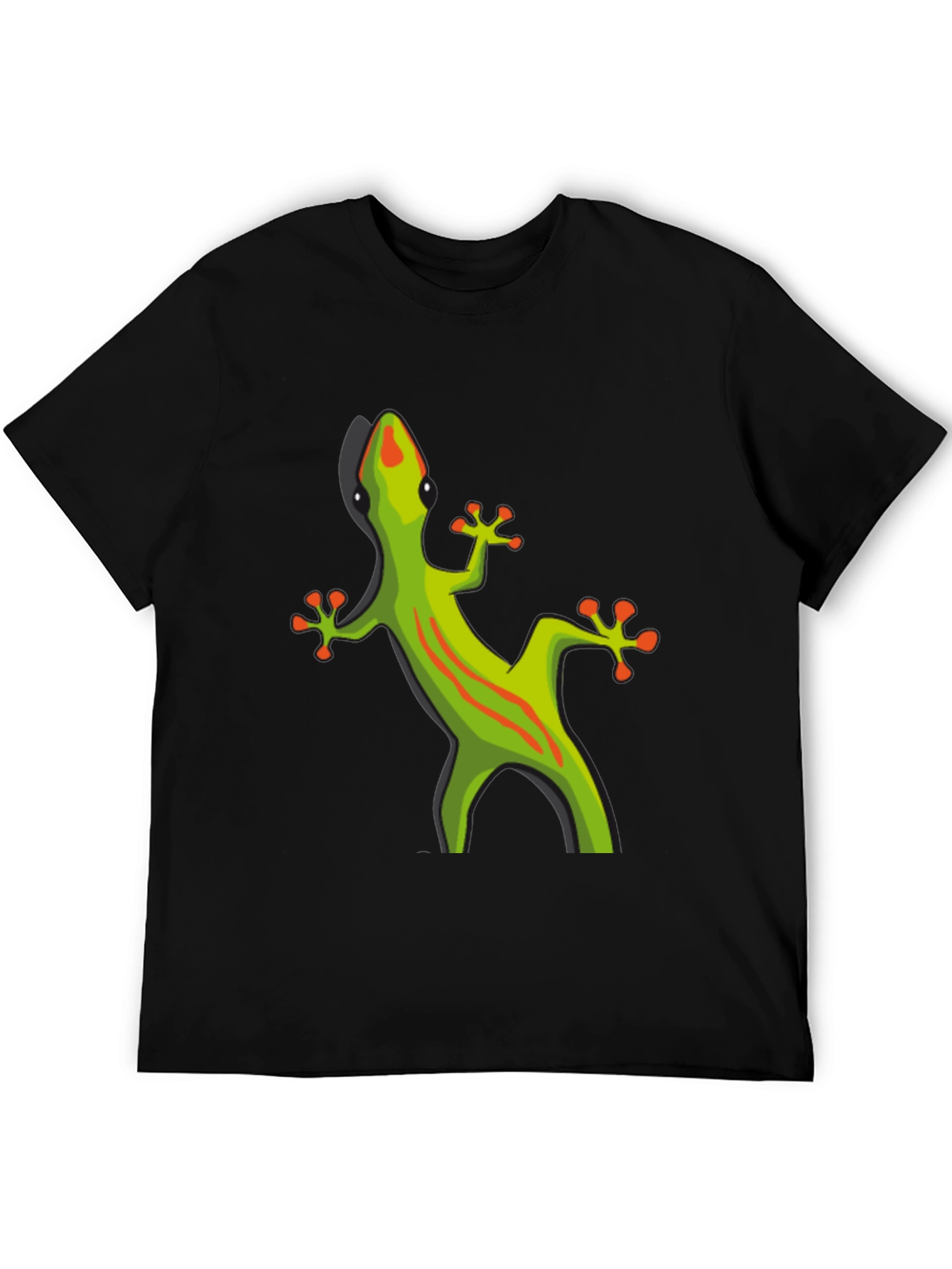 Black Black T-Shirt with Gecko Graphic view 5