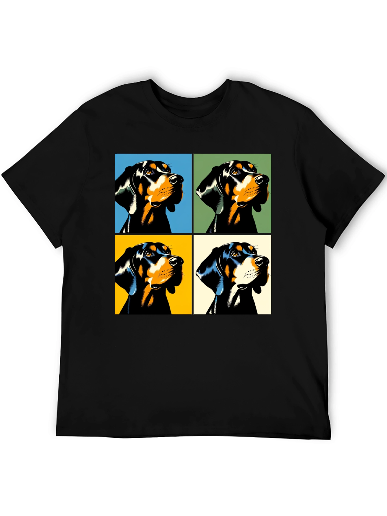 Black Pop Art Dog T-Shirt - Modern Style view 5