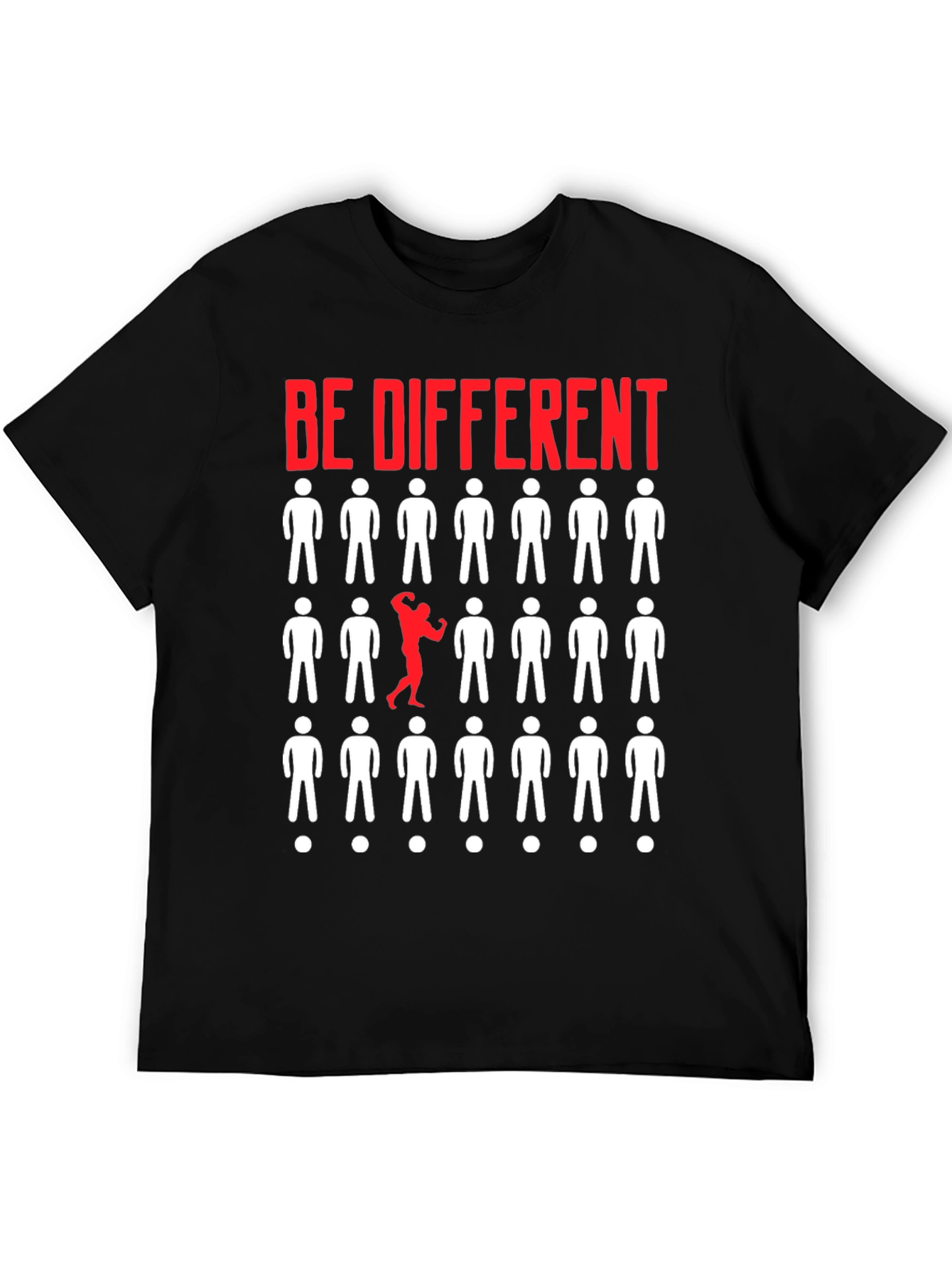 Black Be Different Graphic T-Shirt - Black view 5