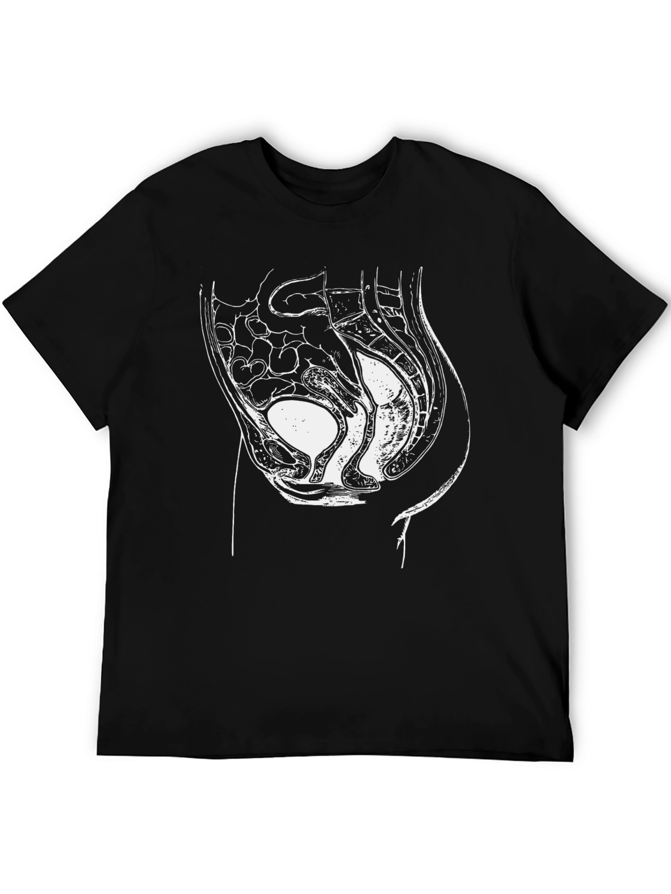 Black Anatomical Reproductive System Unisex T-Shirt view 5